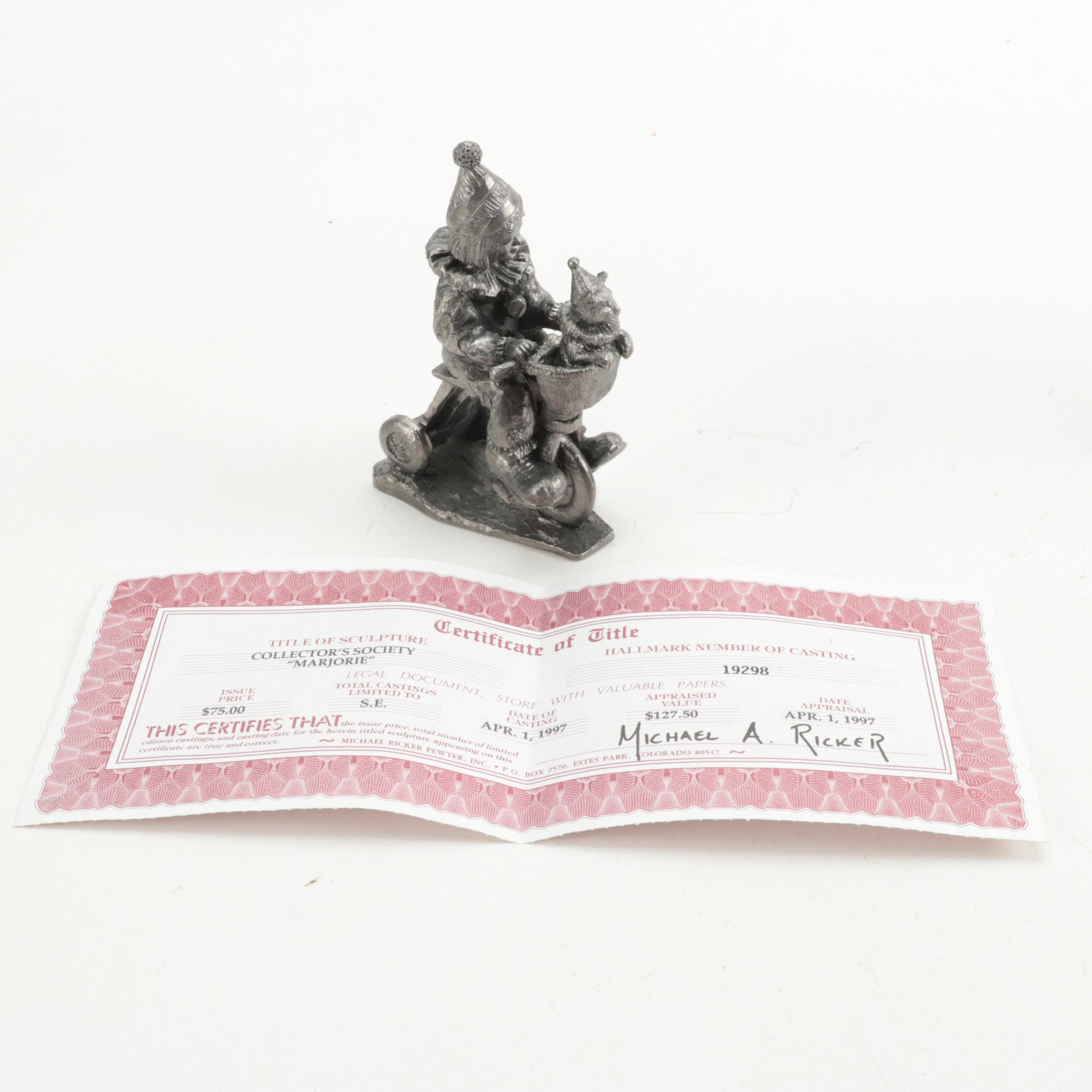 Michael A. Ricker Pewter Figurines "Marjorie", "Gary", and "Wendi"