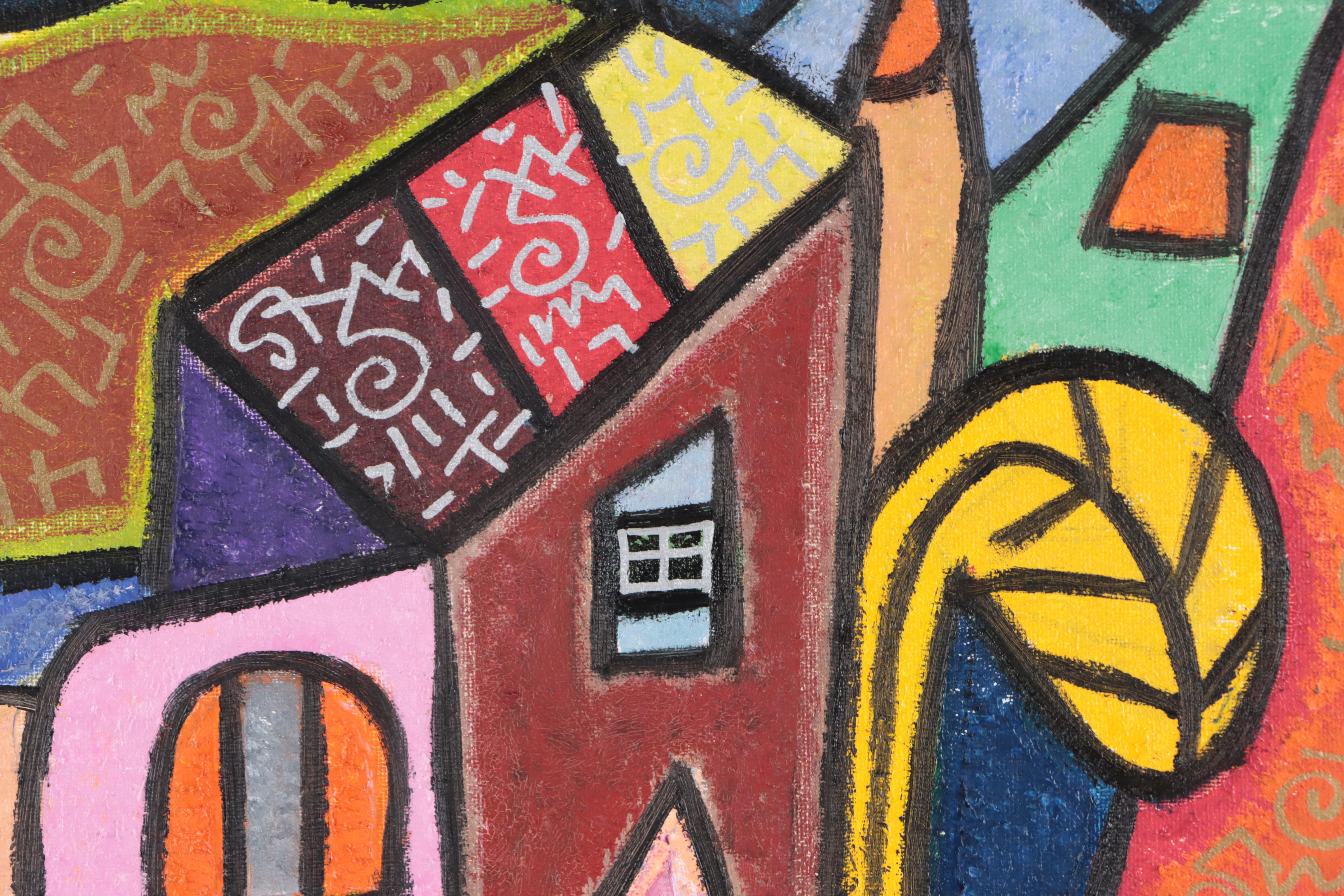 Lanre Buraimoh Oil Painting "New Town," 2022