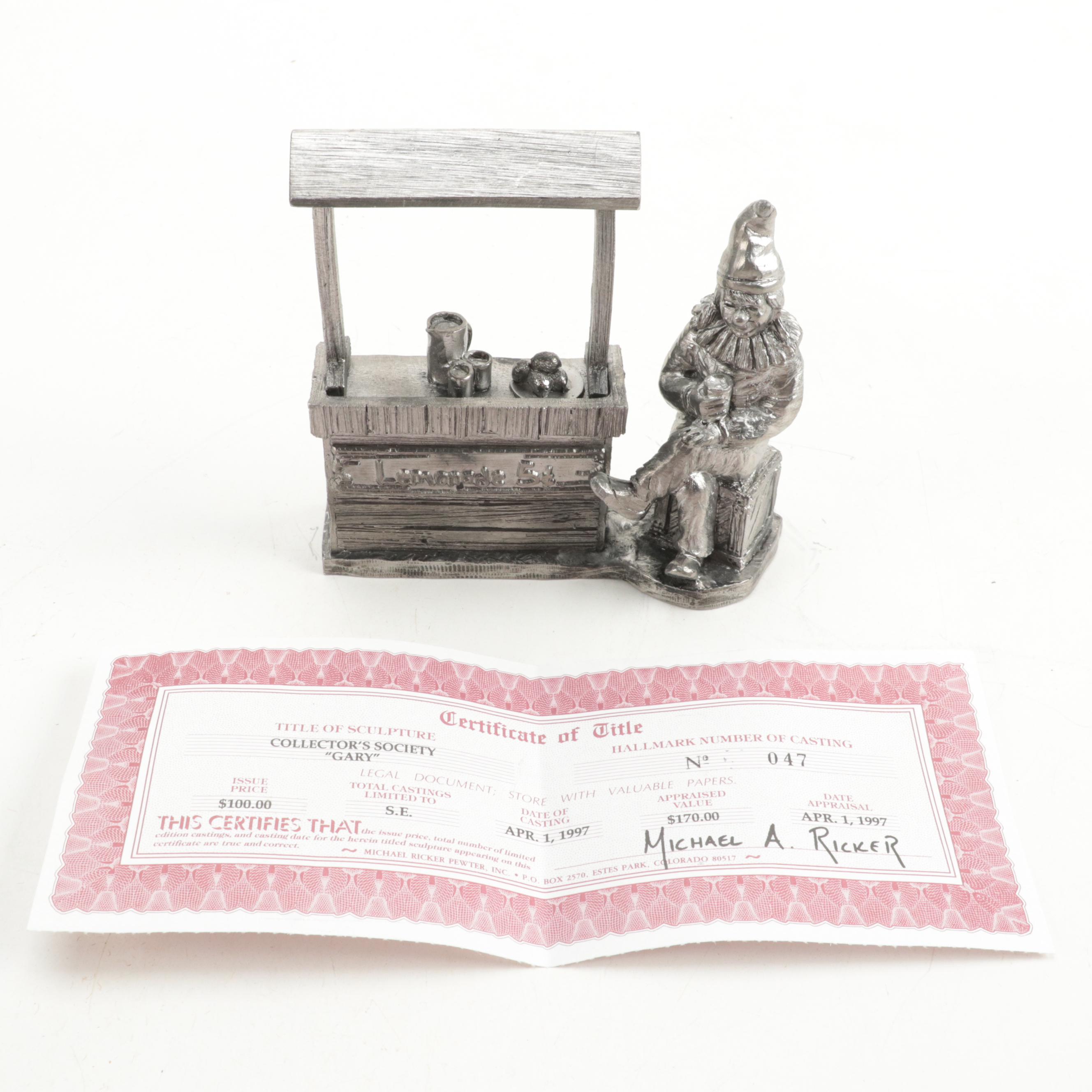 Michael A. Ricker Pewter Figurines "Marjorie", "Gary", and "Wendi"