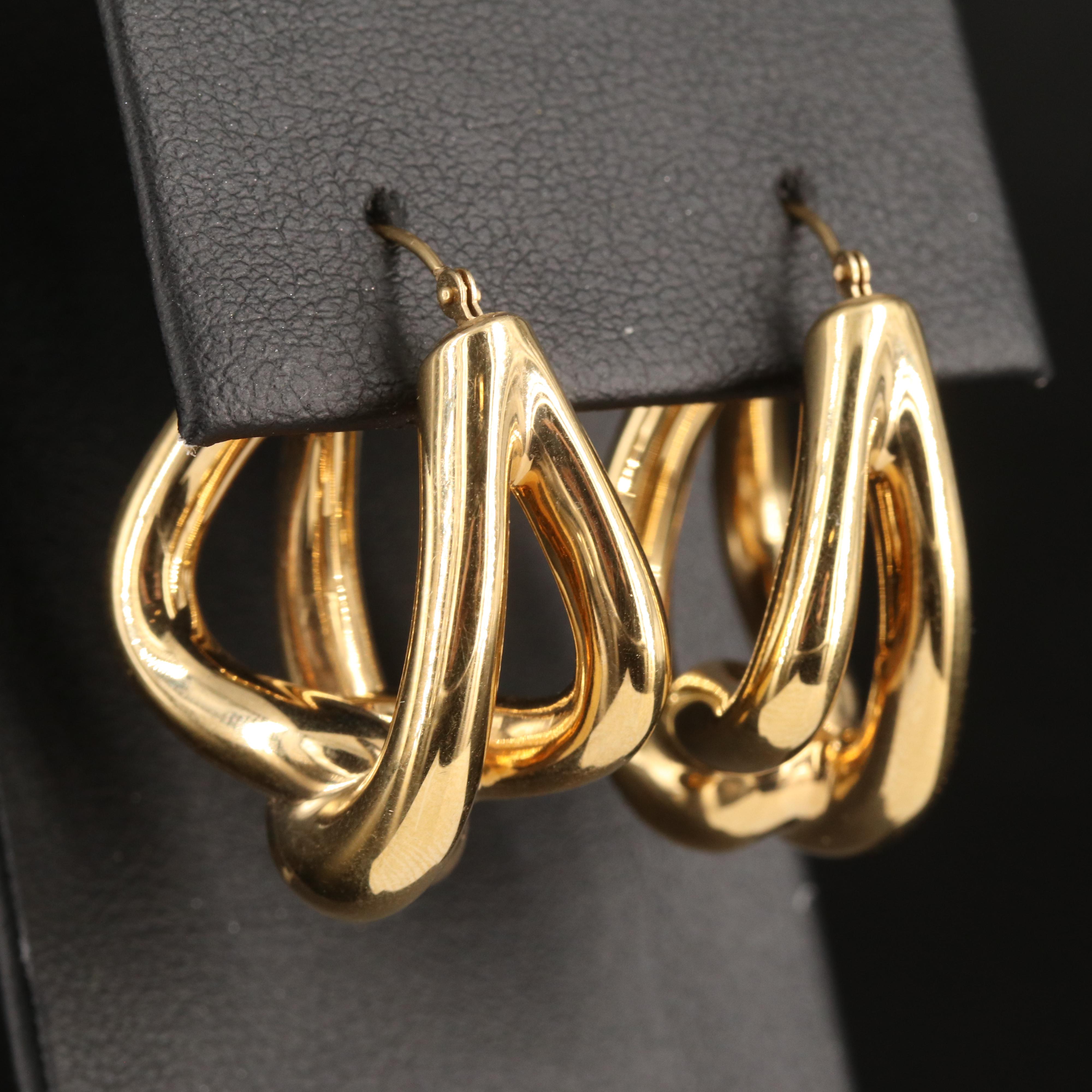 14K Knot Hoop Earrings