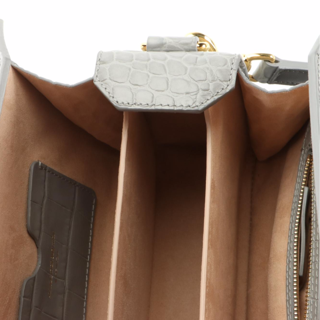 Alexander McQueen Box Croc-Embossed Leather Shoulder Bag