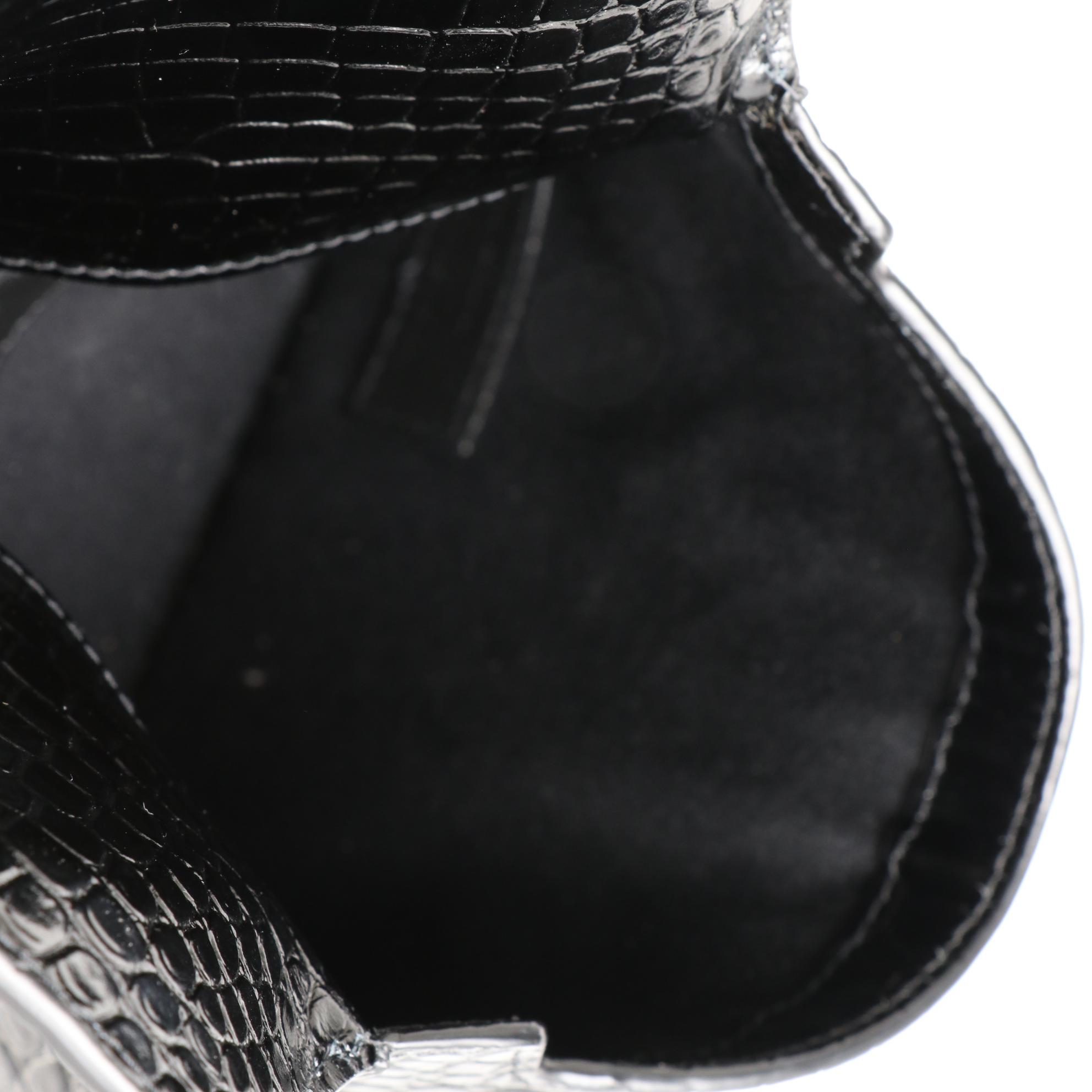 Saint Laurent Uptown Pouch in Croc-Embossed Leather with Box