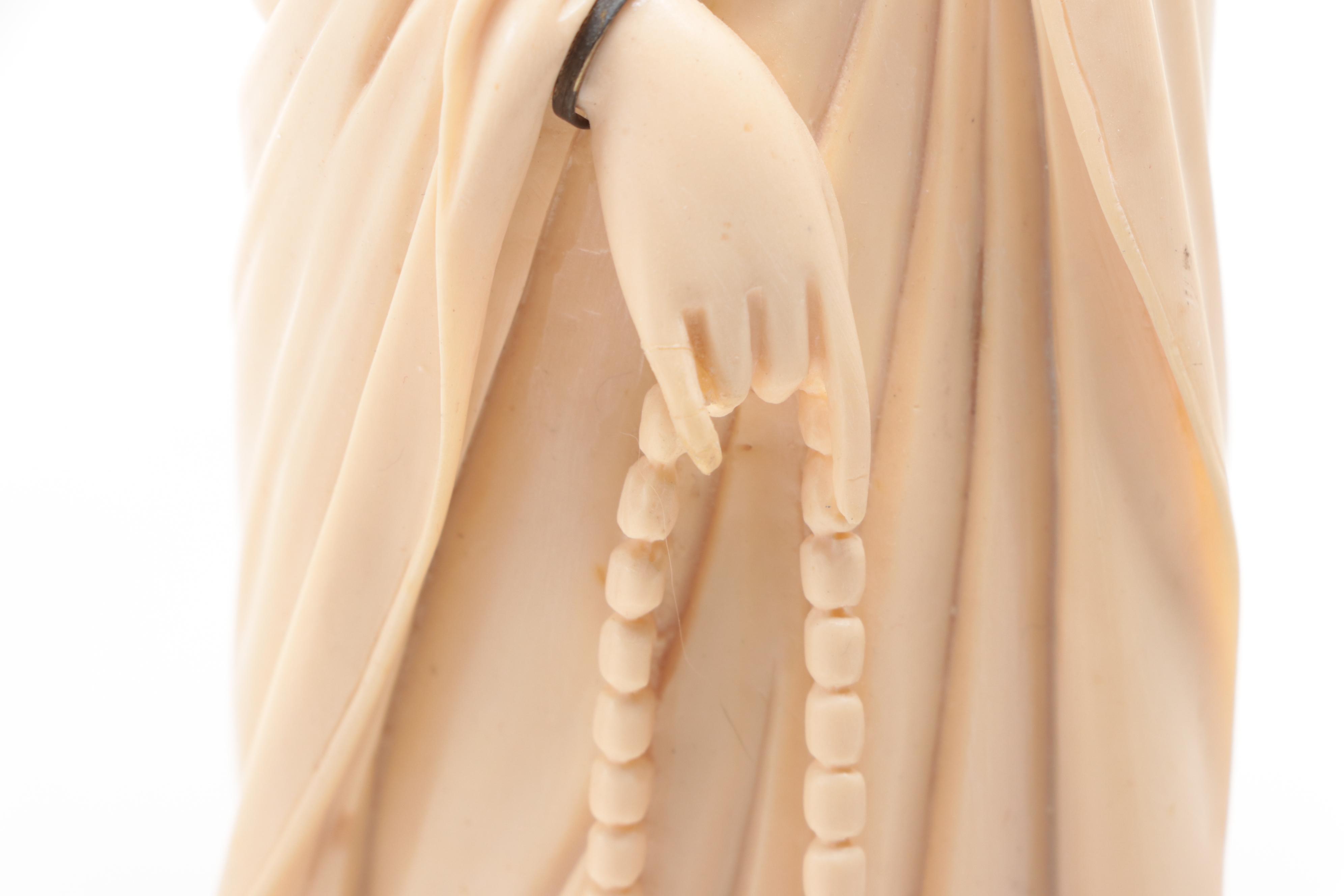 Chinese Cast Resin and Carved Wood Figures of Guan Yin