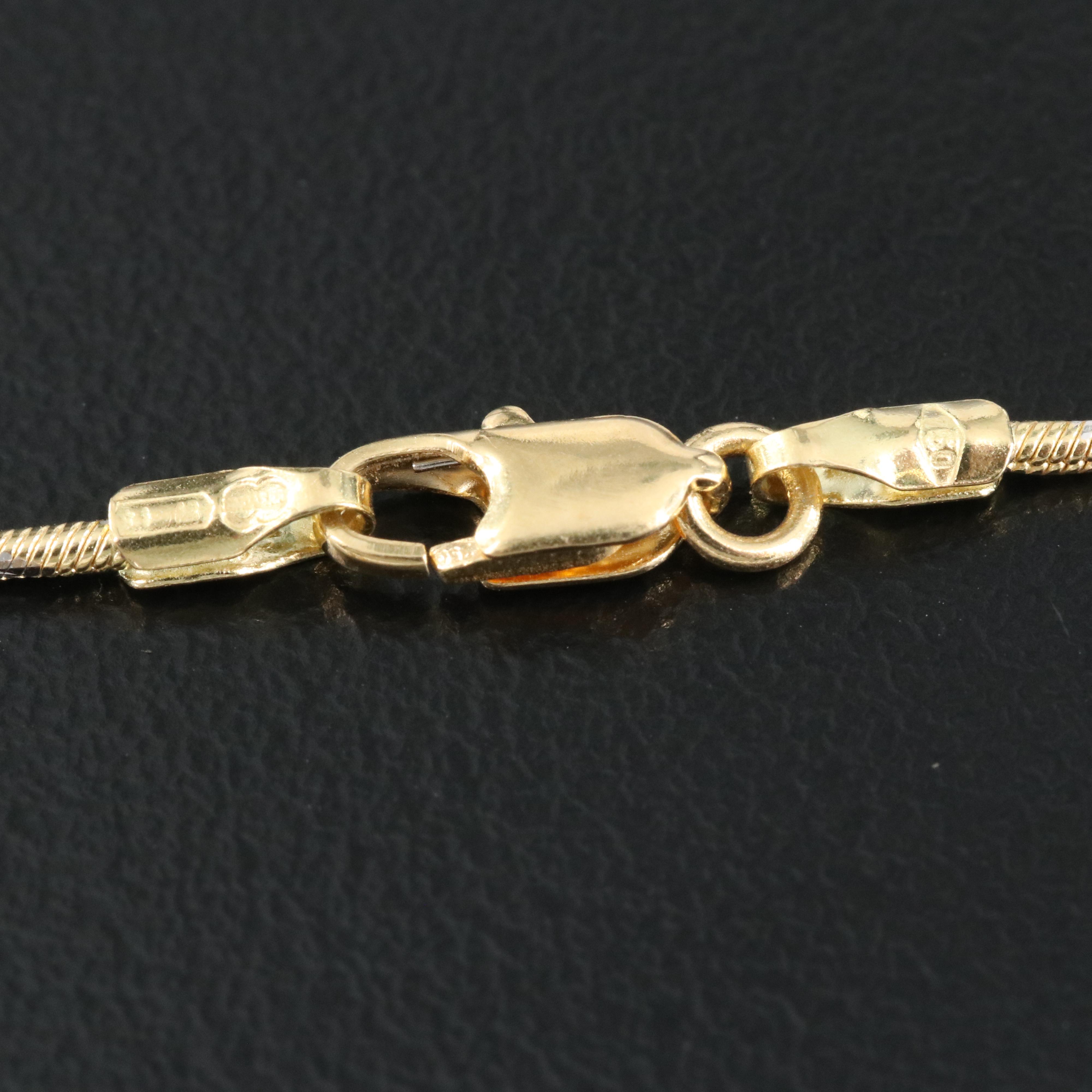 18K 3.56 CT Tanzanite Pendant on UnoAErre Two Tone Snake Chain