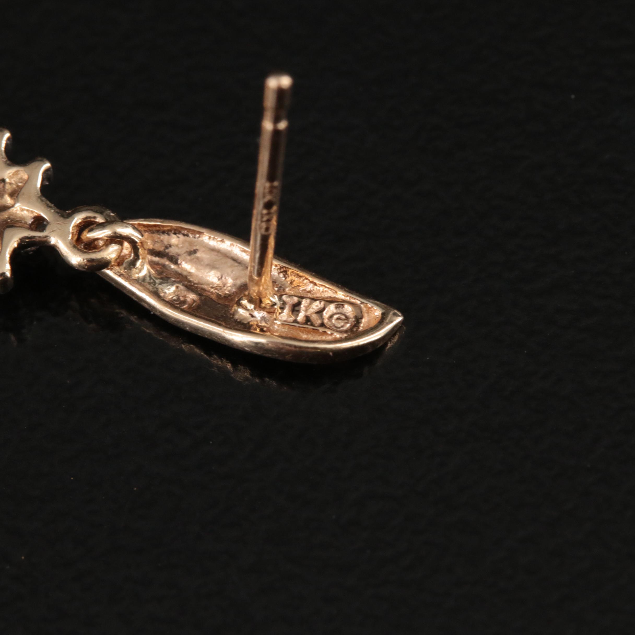 10K Emerald and Diamond Earrings