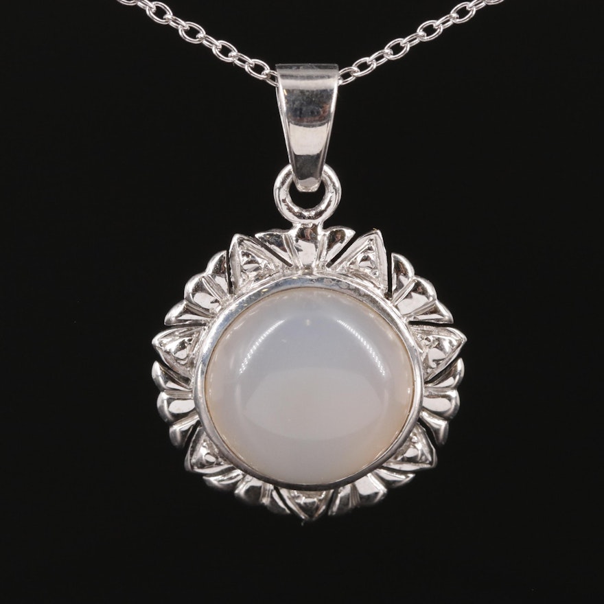 Sterling Moonstone Pendant Necklace