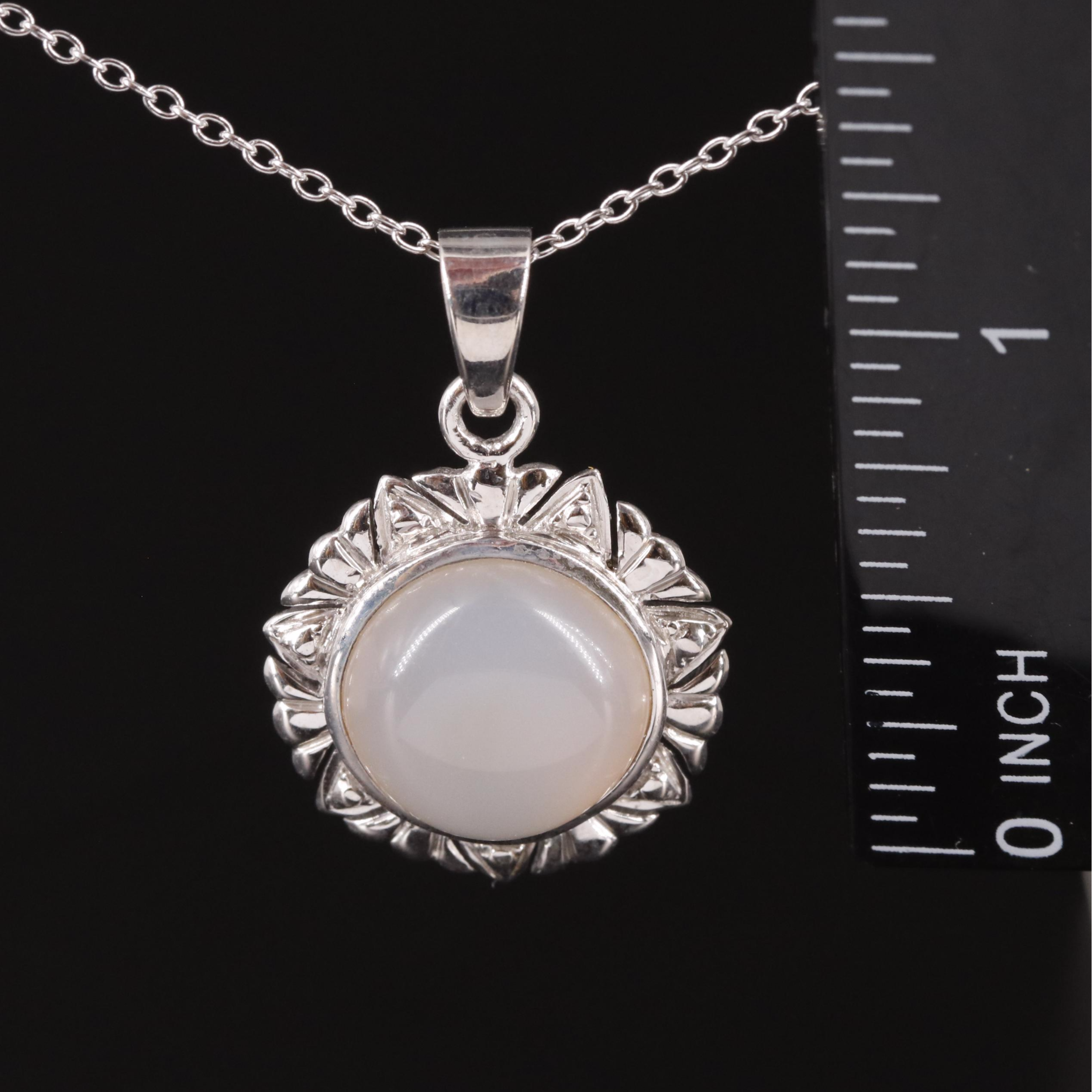 Sterling Moonstone Pendant Necklace