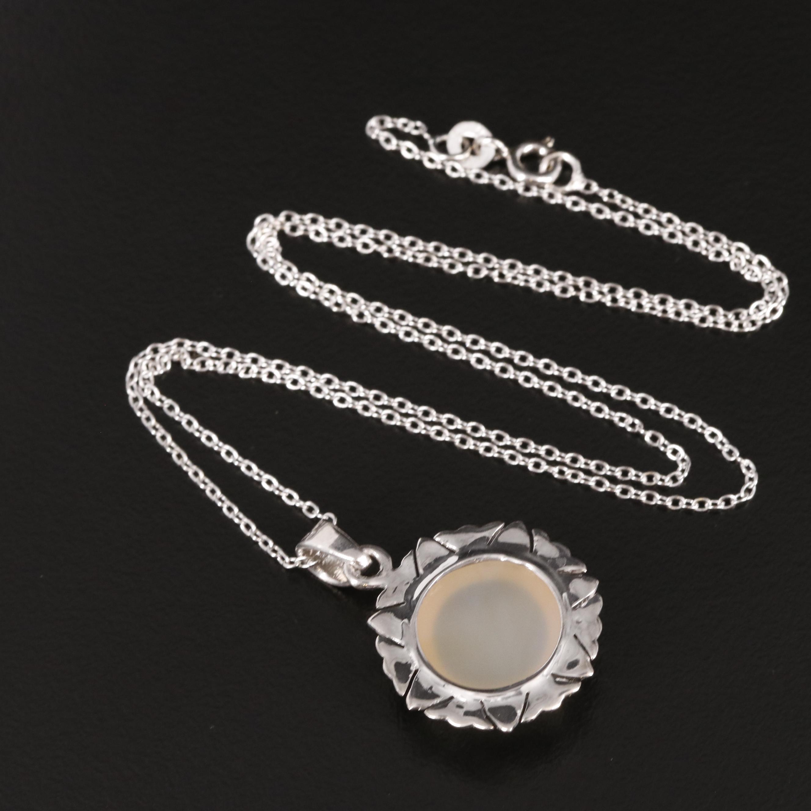 Sterling Moonstone Pendant Necklace