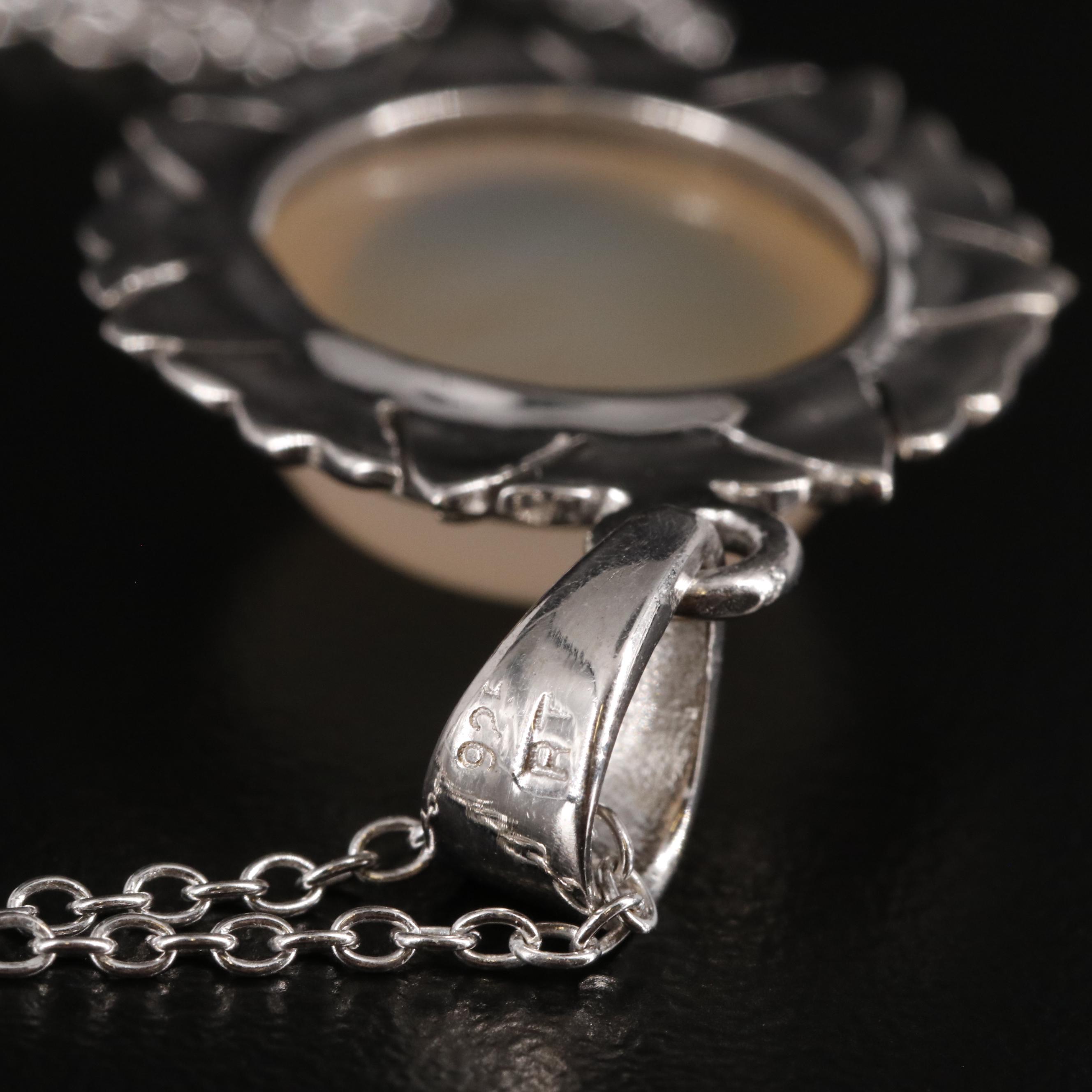 Sterling Moonstone Pendant Necklace