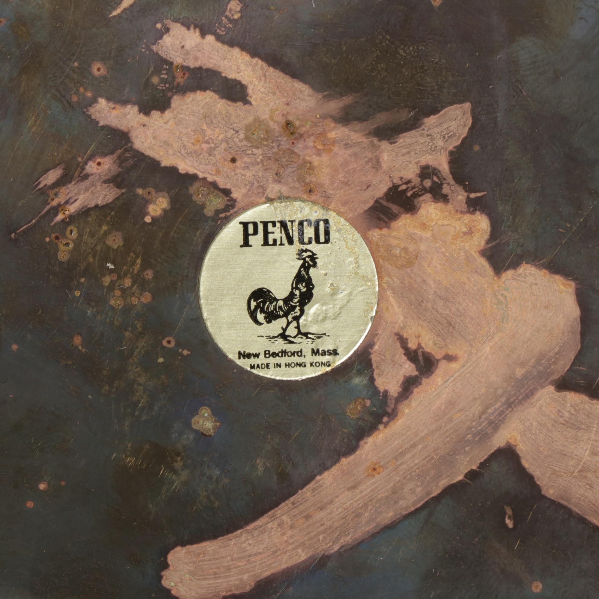 Tole Painted Floor Lamp, Pair of Sad Irons, Wooden Step Ladder, and More