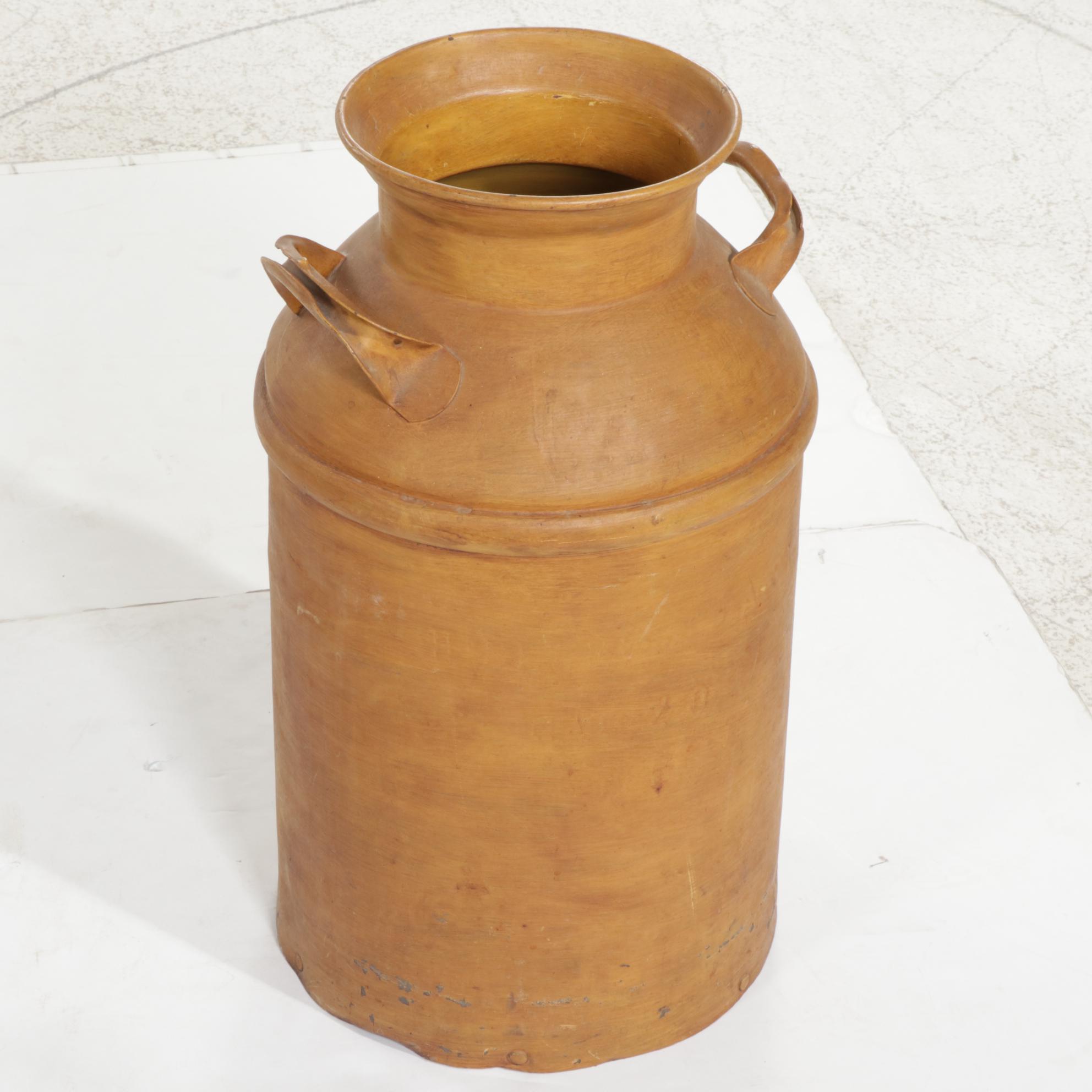 Tole Painted Floor Lamp, Pair of Sad Irons, Wooden Step Ladder, and More