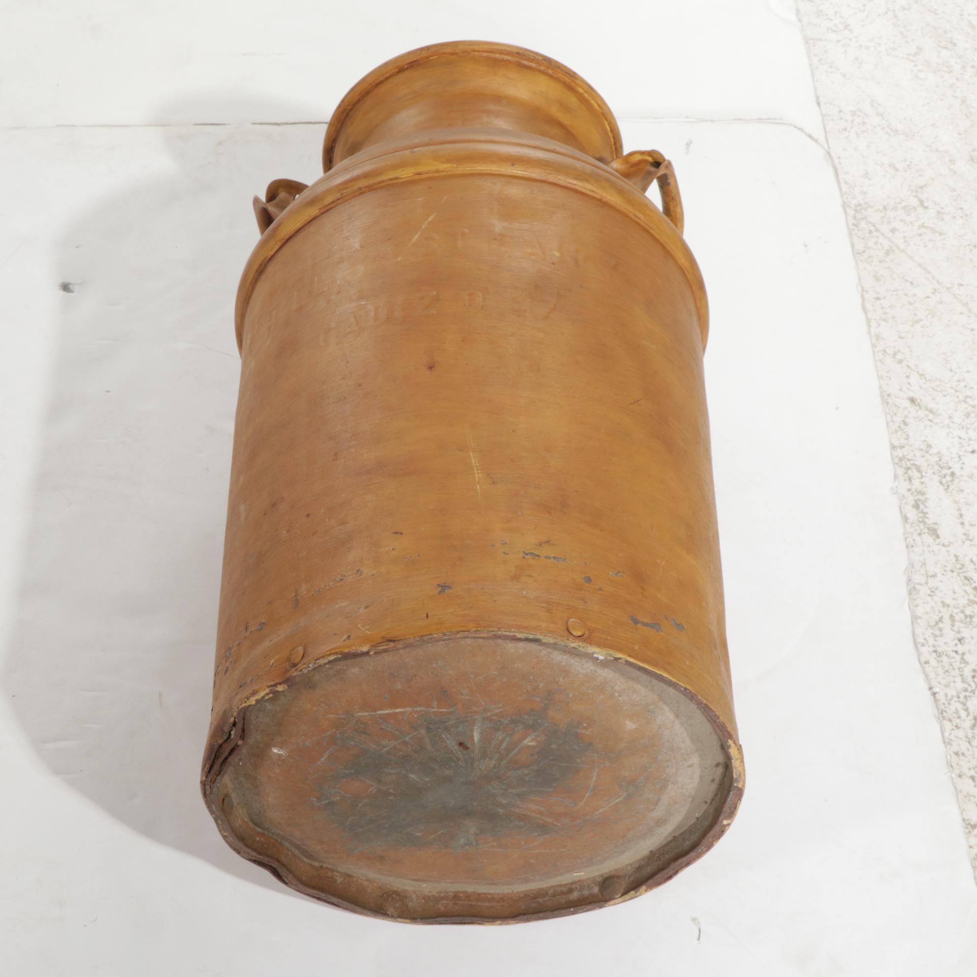 Tole Painted Floor Lamp, Pair of Sad Irons, Wooden Step Ladder, and More