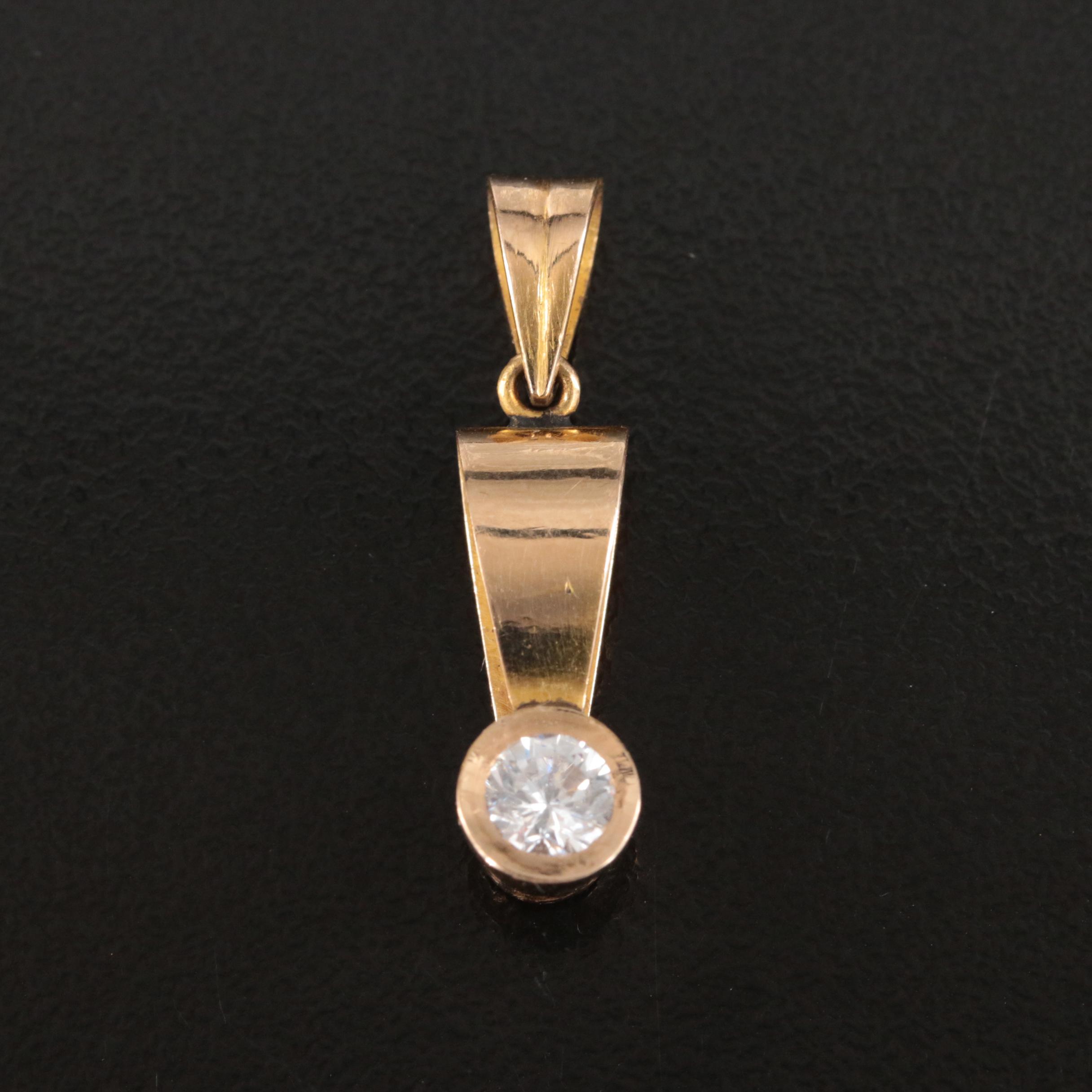 18K Cubic Zirconia Pendant