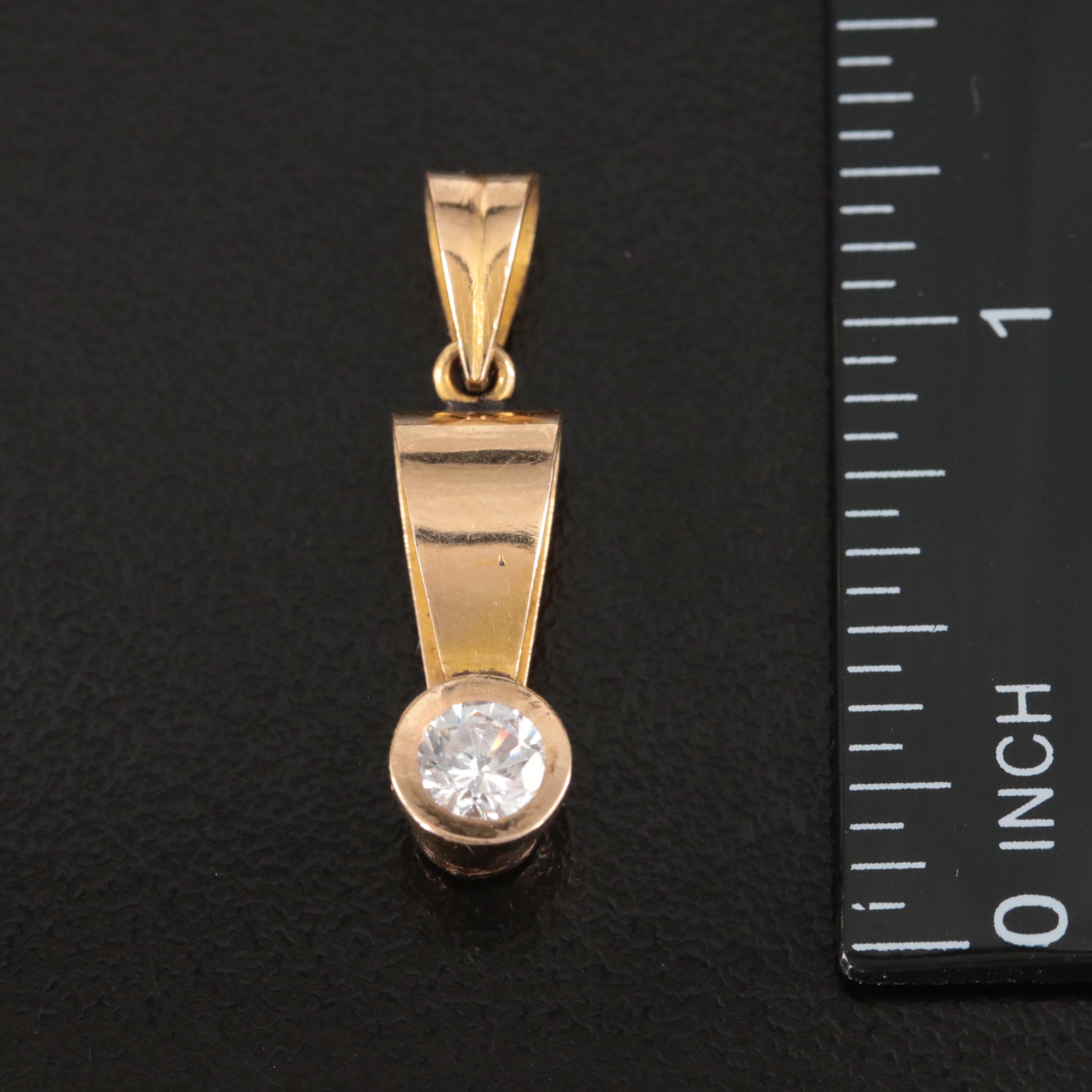 18K Cubic Zirconia Pendant