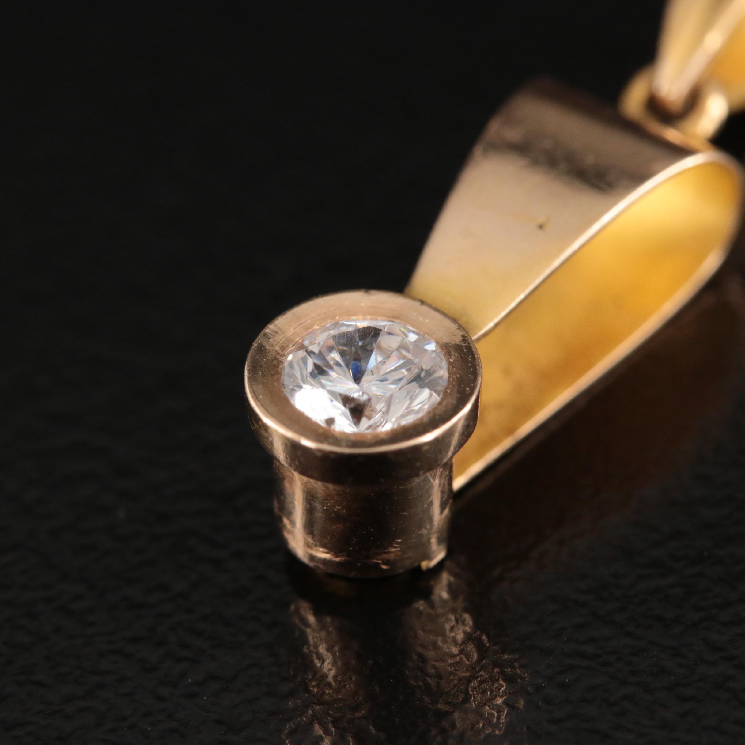 18K Cubic Zirconia Pendant