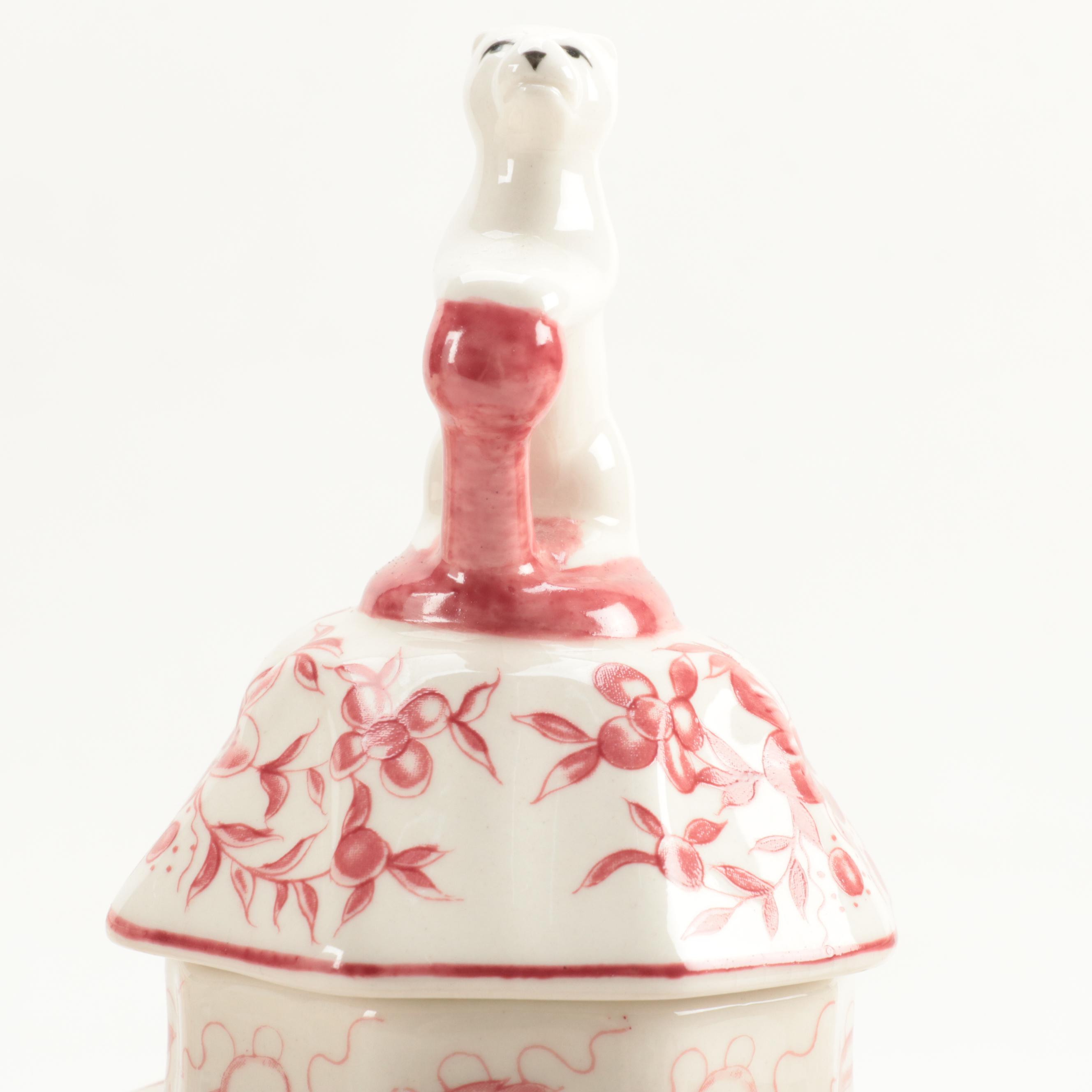 Joanne Reed's Ceramic Pink Delft Style Garniture Set