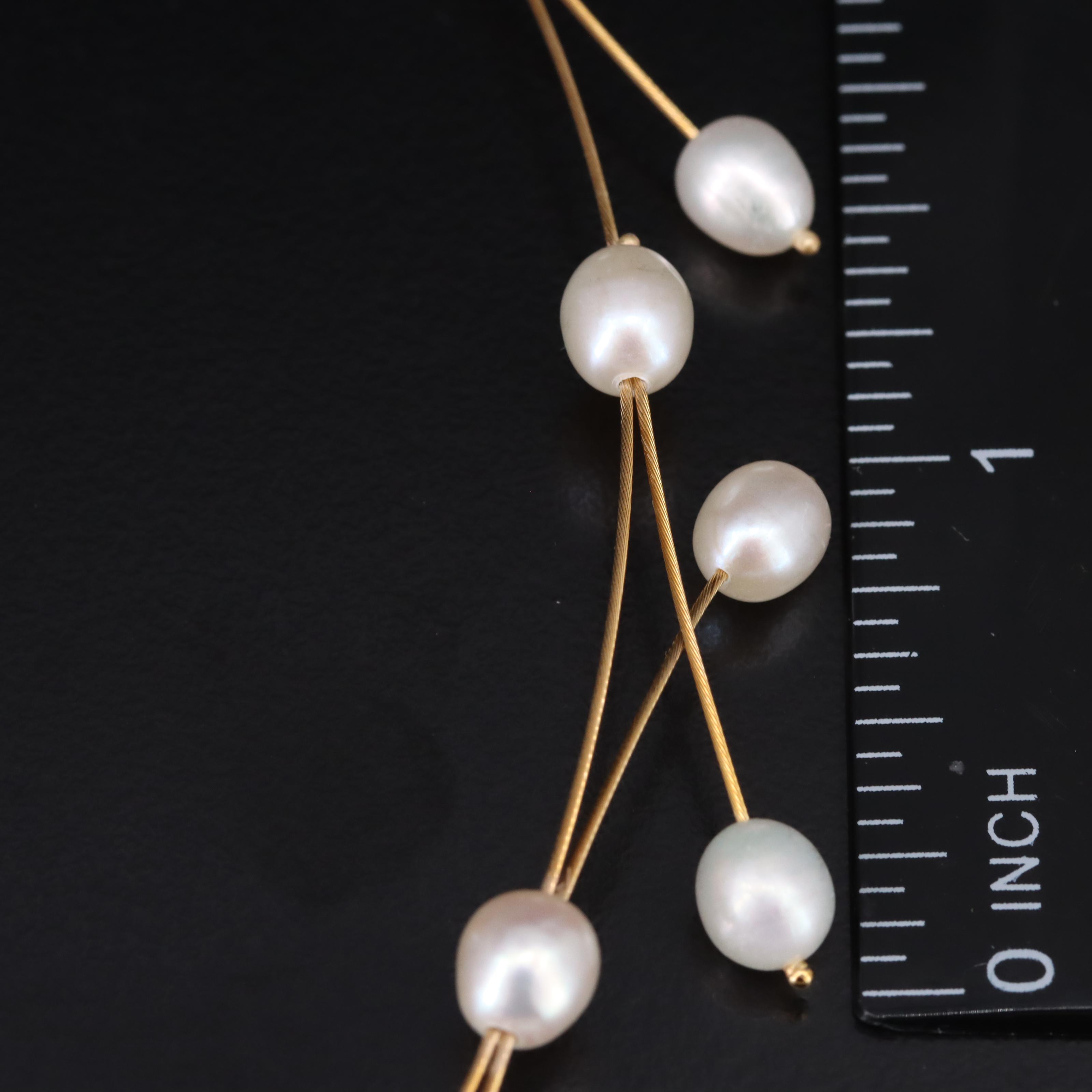 14K Pearl Cable Necklace