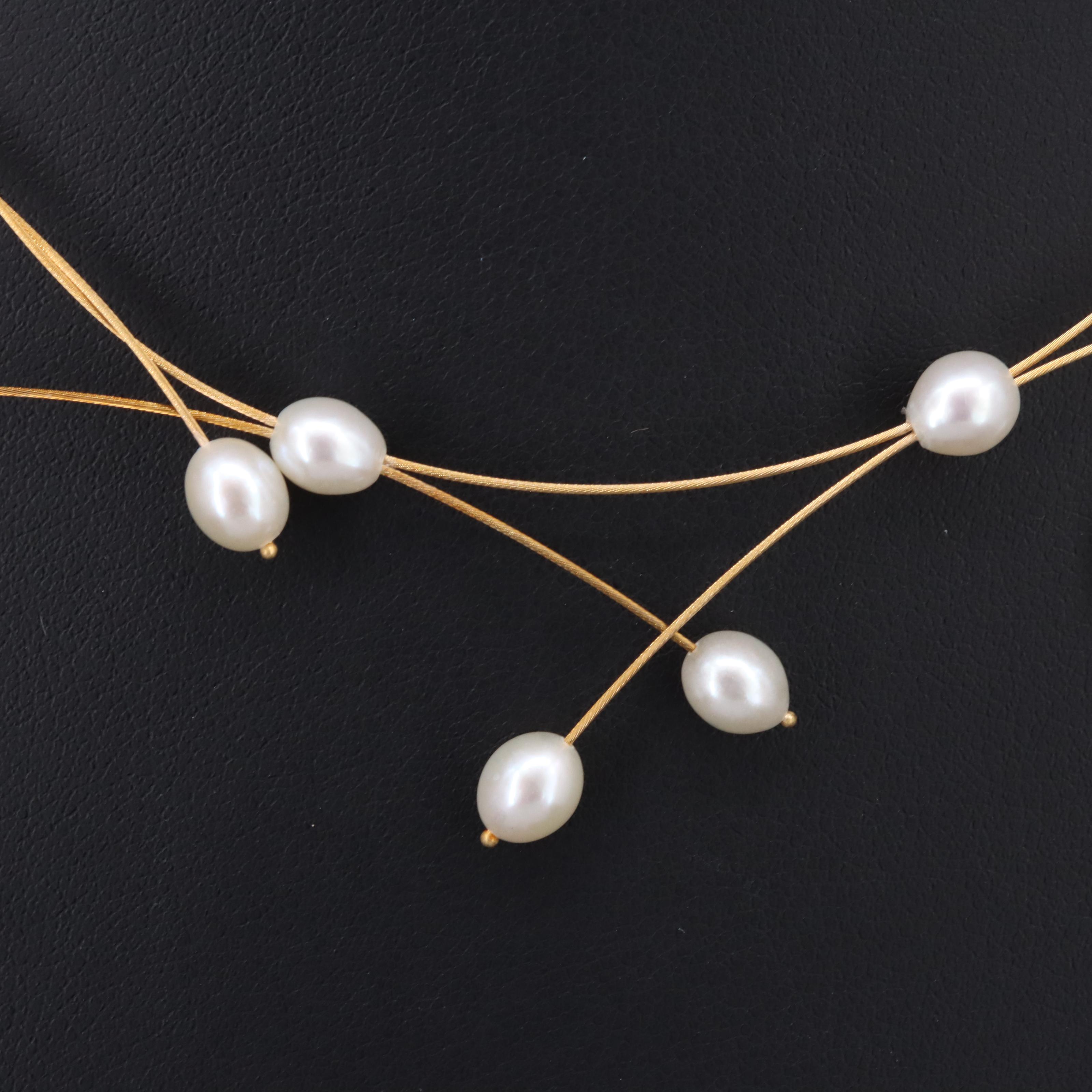 14K Pearl Cable Necklace