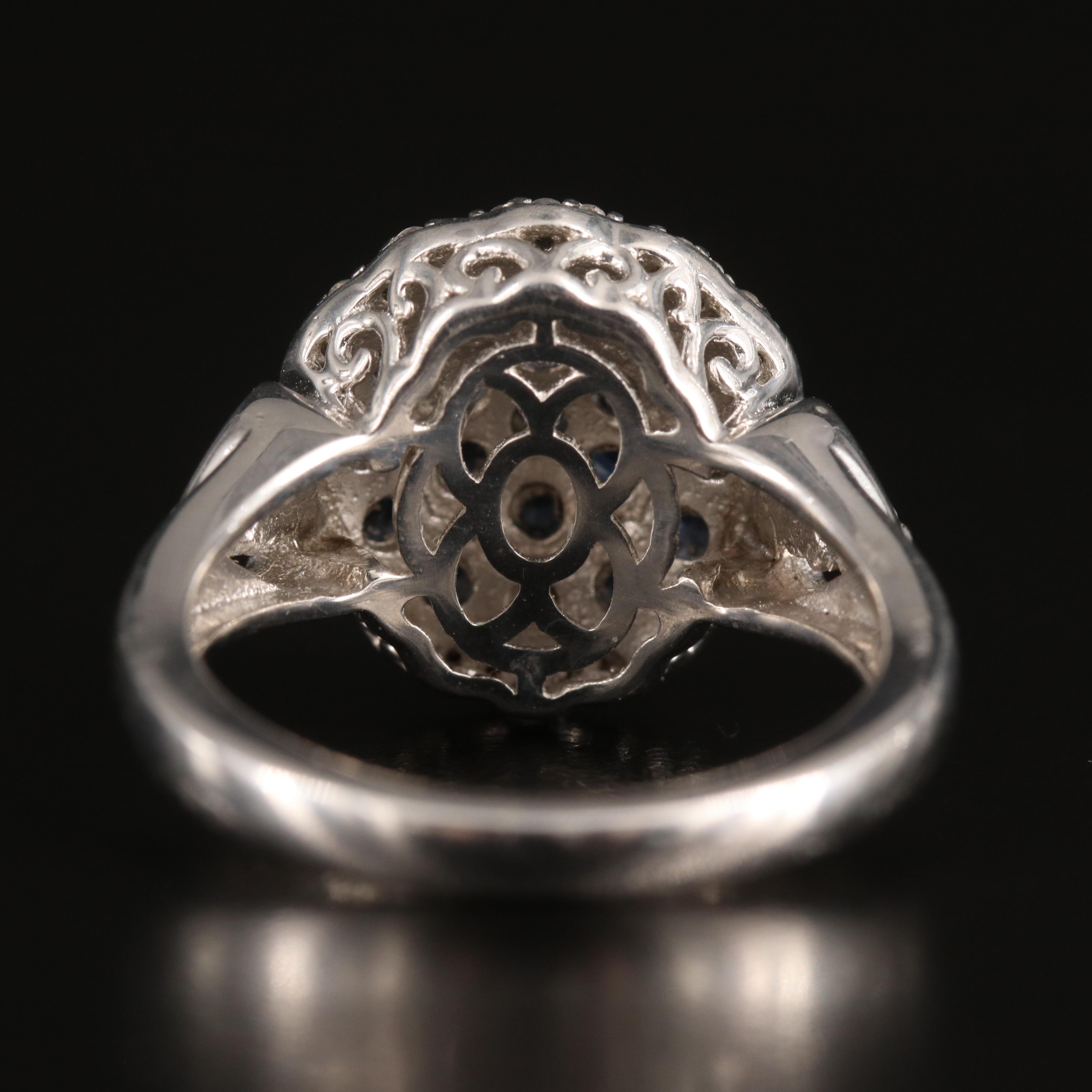 Sterling Sapphire and Topaz Ring