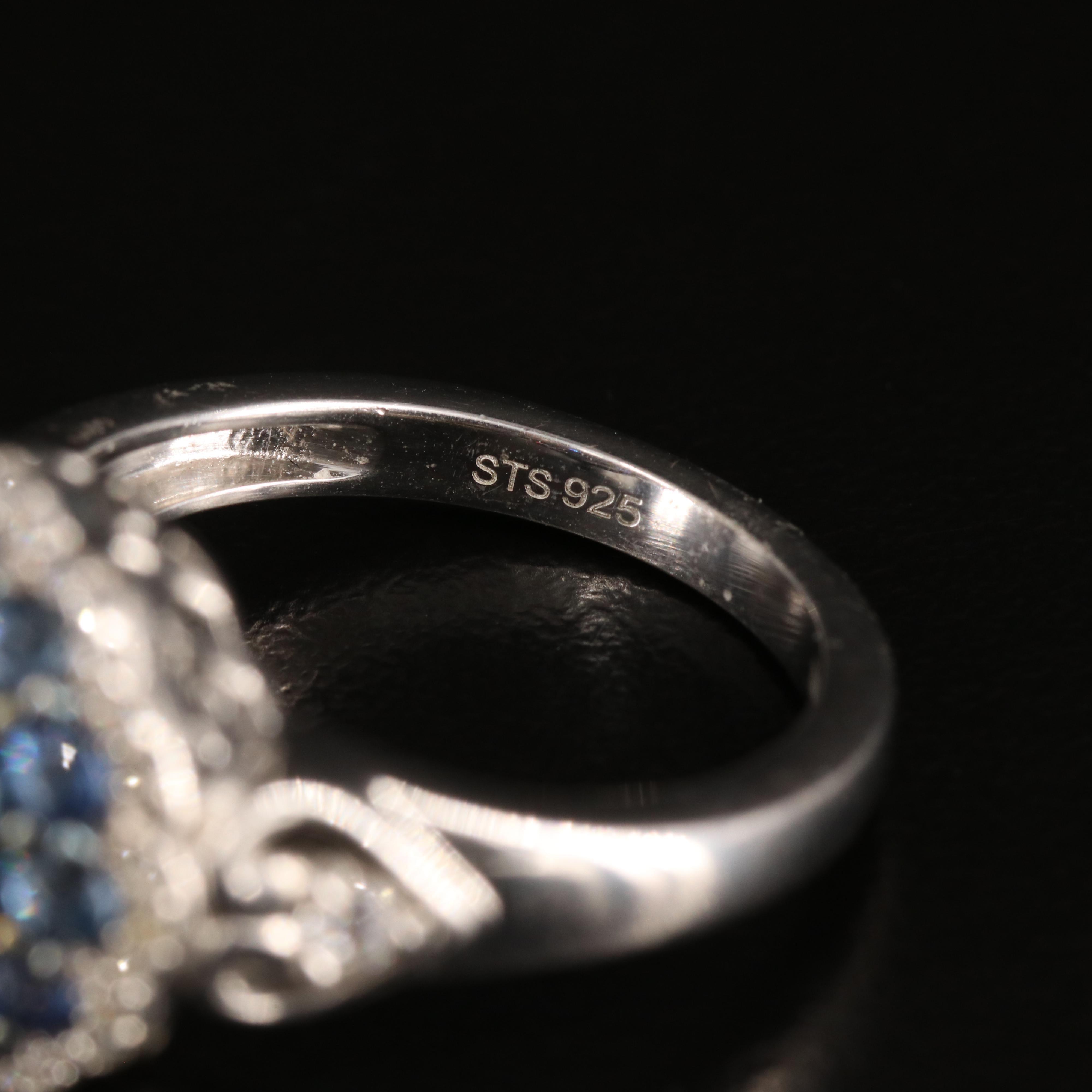 Sterling Sapphire and Topaz Ring