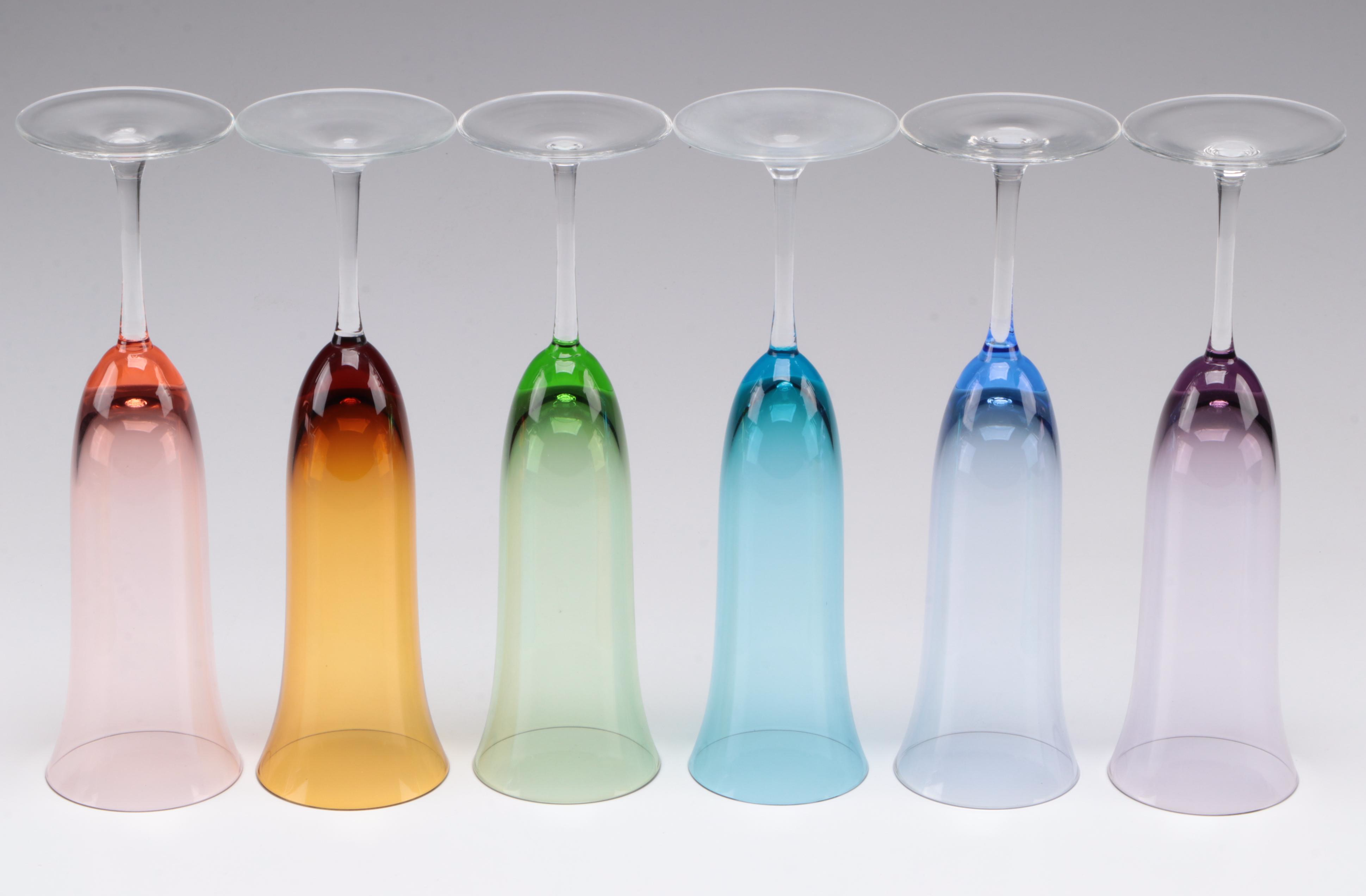 Colored Glass Champagne Flutes