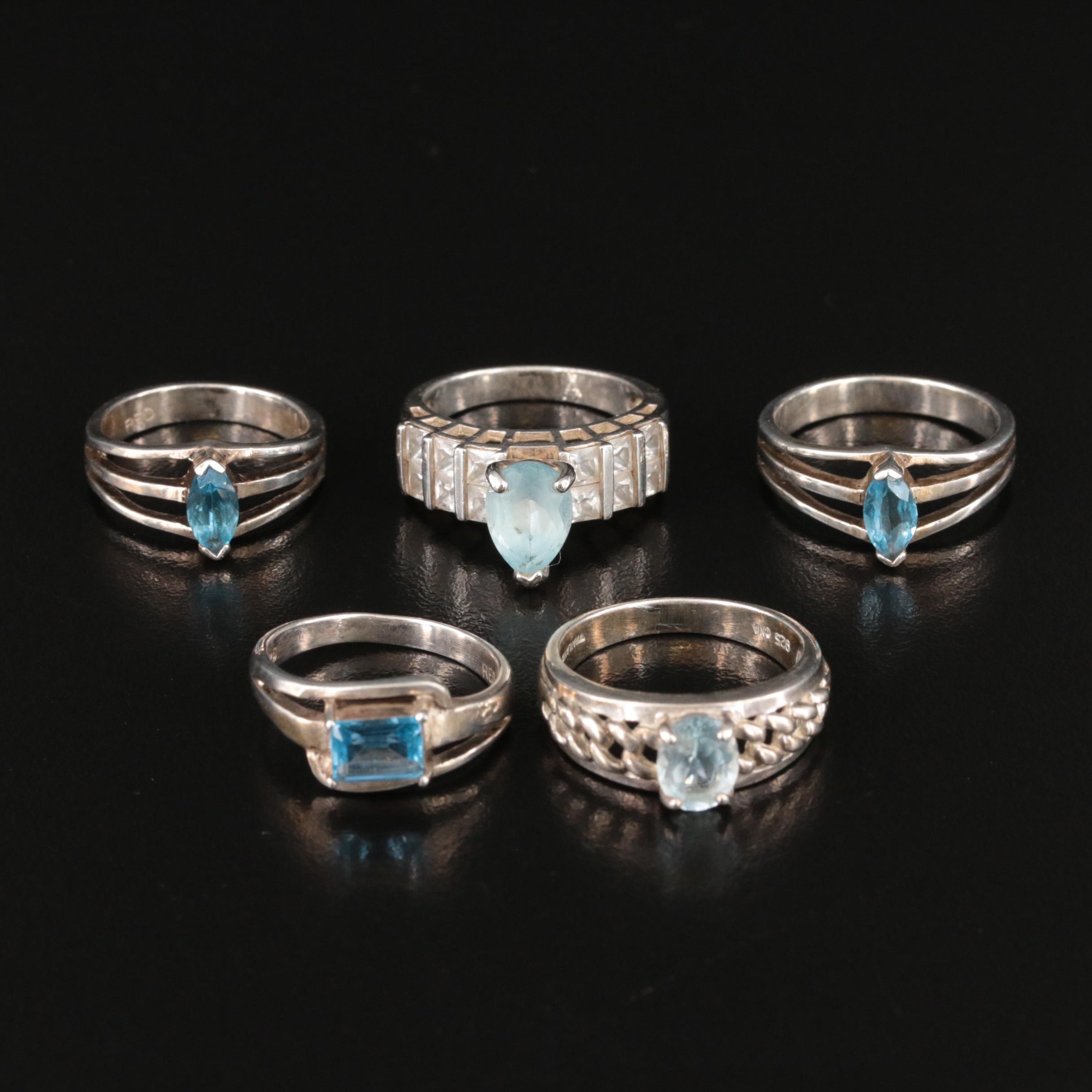 Sterling Topaz Ring Grouping