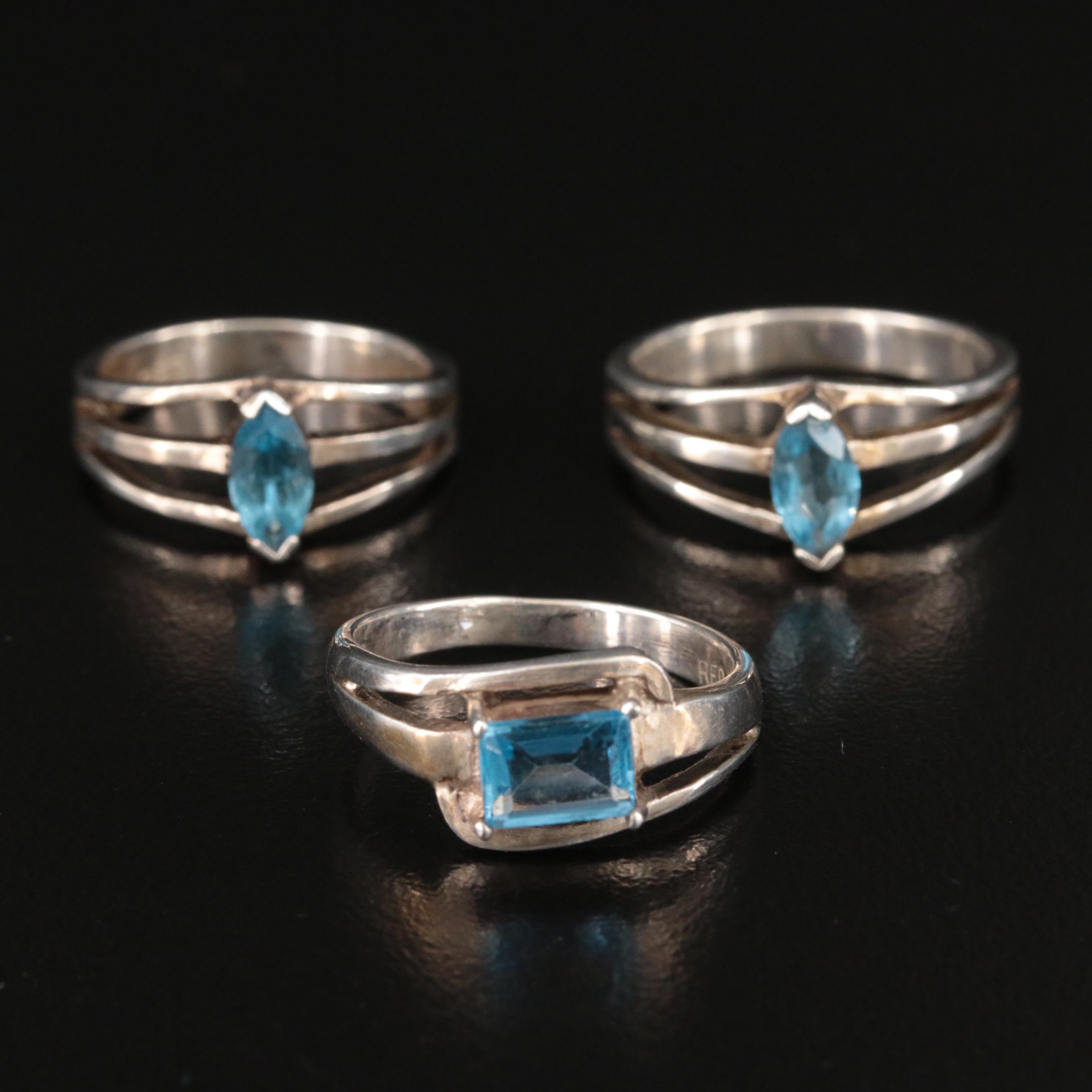 Sterling Topaz Ring Grouping