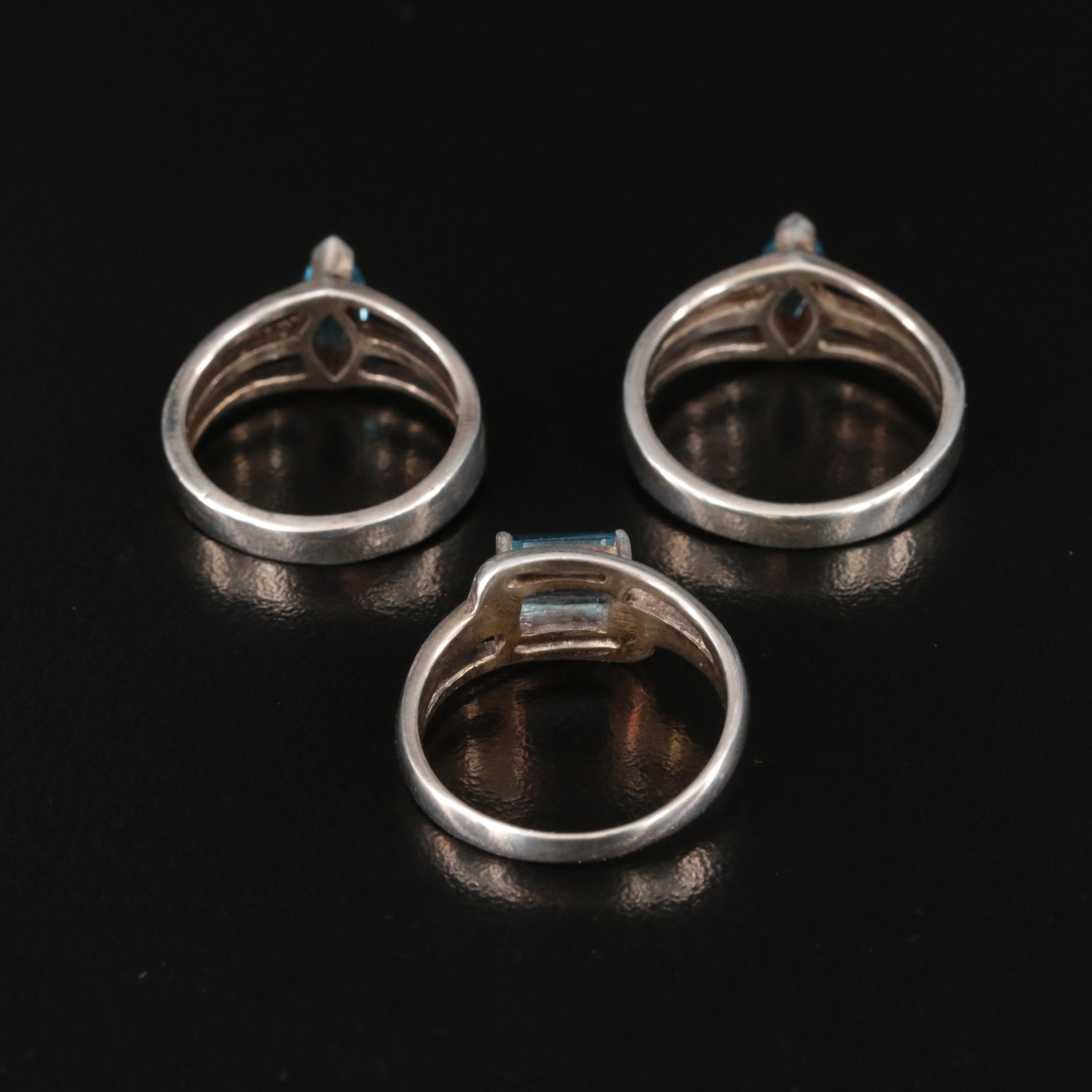 Sterling Topaz Ring Grouping