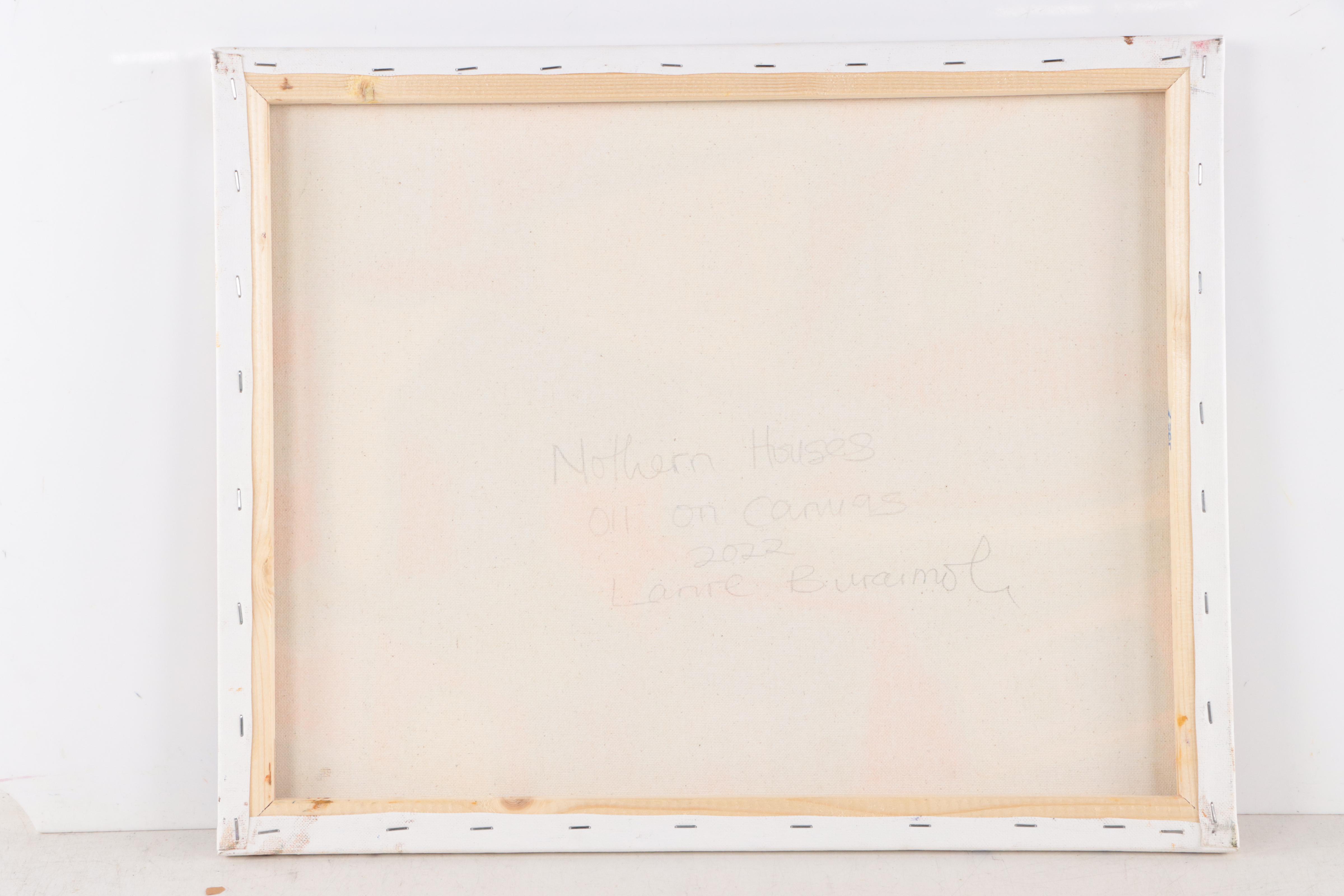 Lanre Buraimoh Oil Painting "Northern Houses," 2022