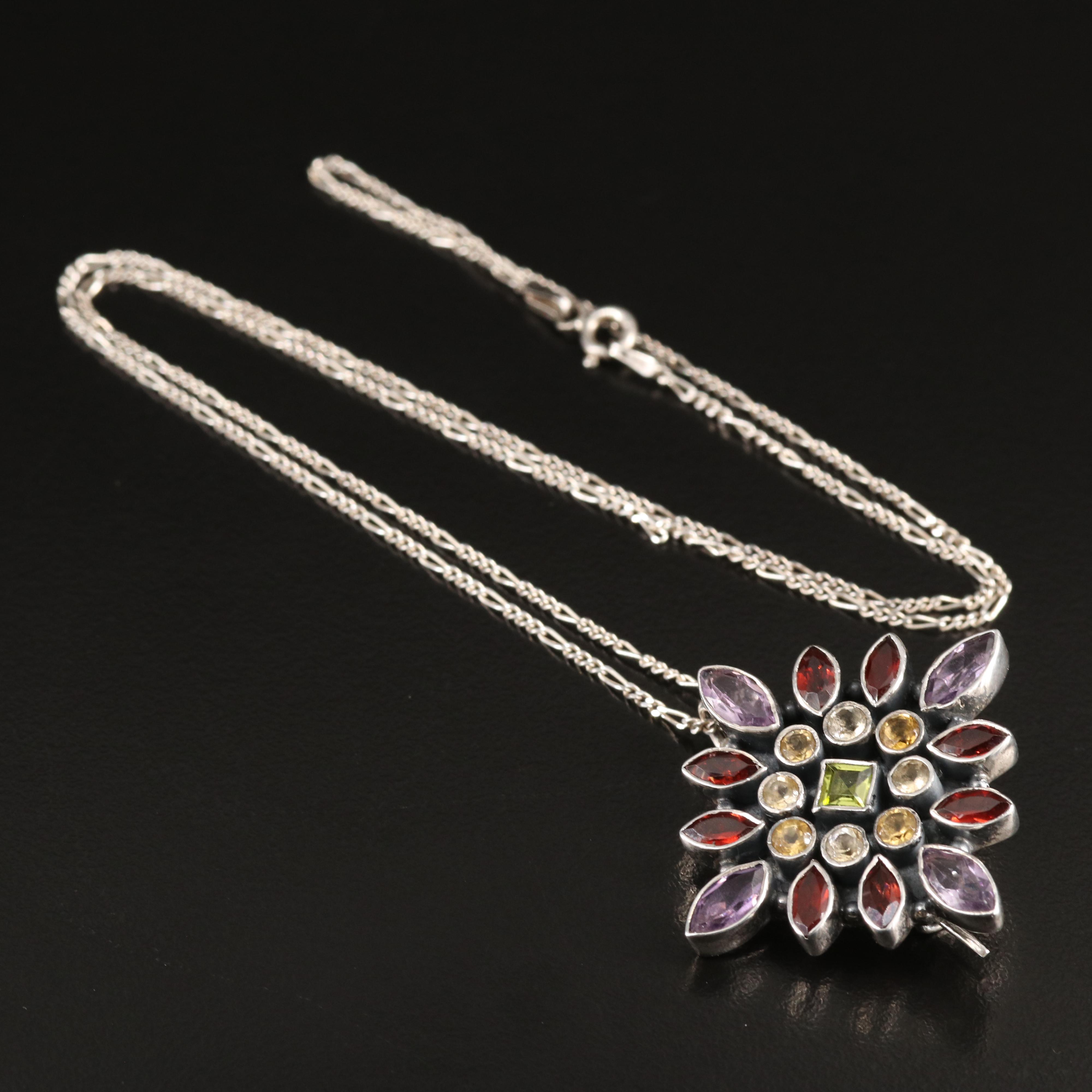 Sterling Gemstone Converter Pendant Necklace