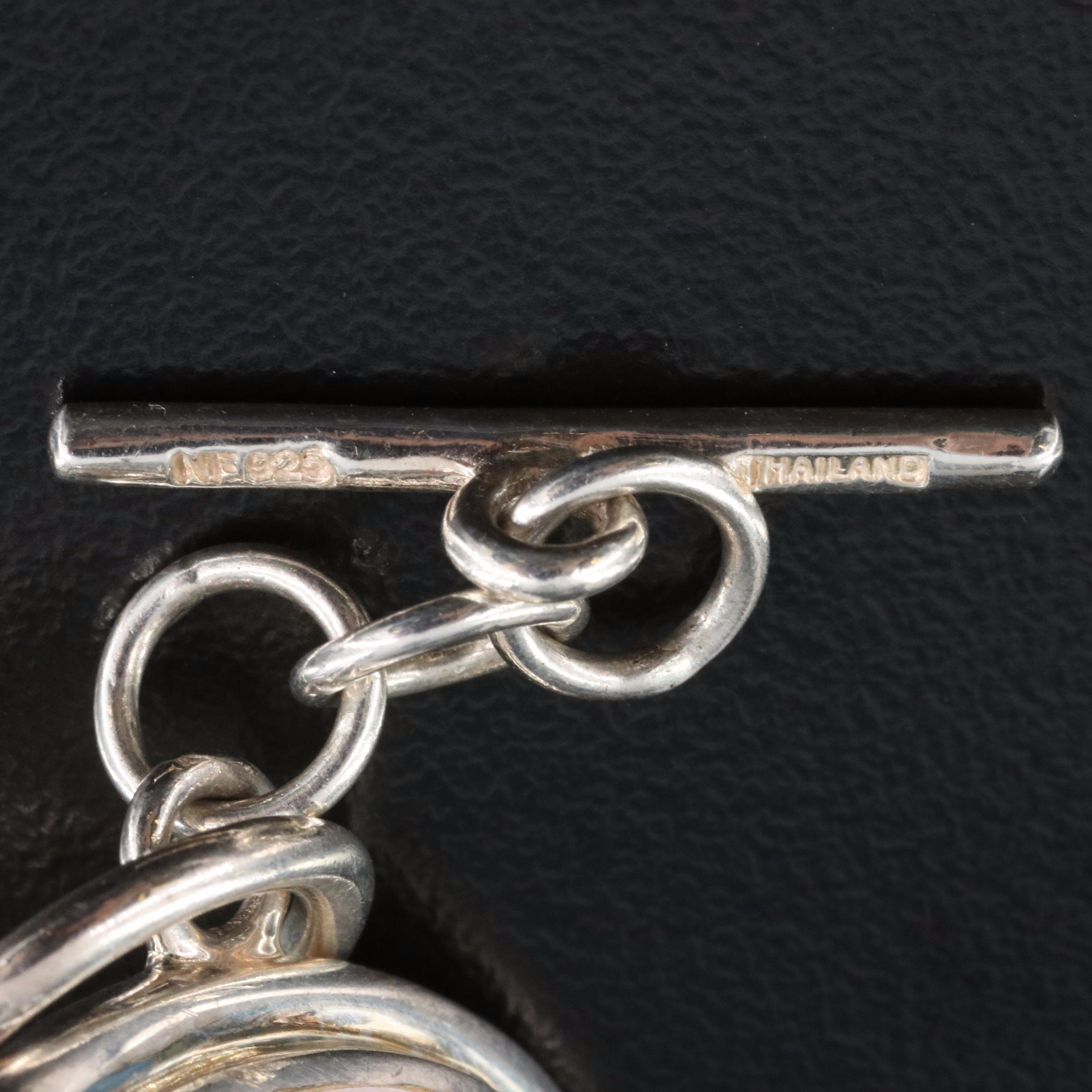 Sterling Mother-of-Pearl and Jadeite Bracelets