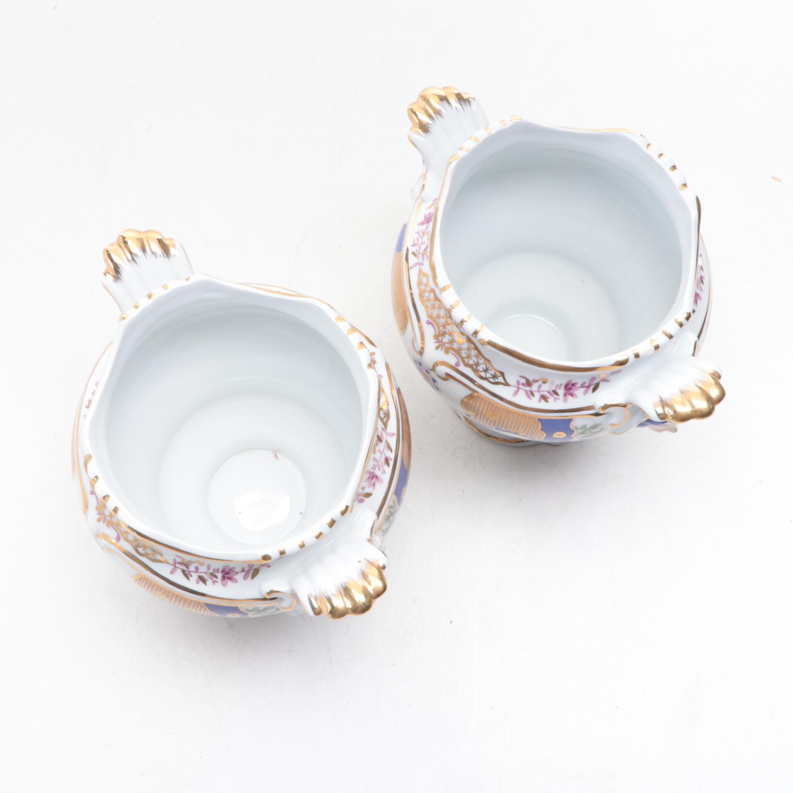 Chelsea House Rococo Style Porcelain Decorative Cachepots