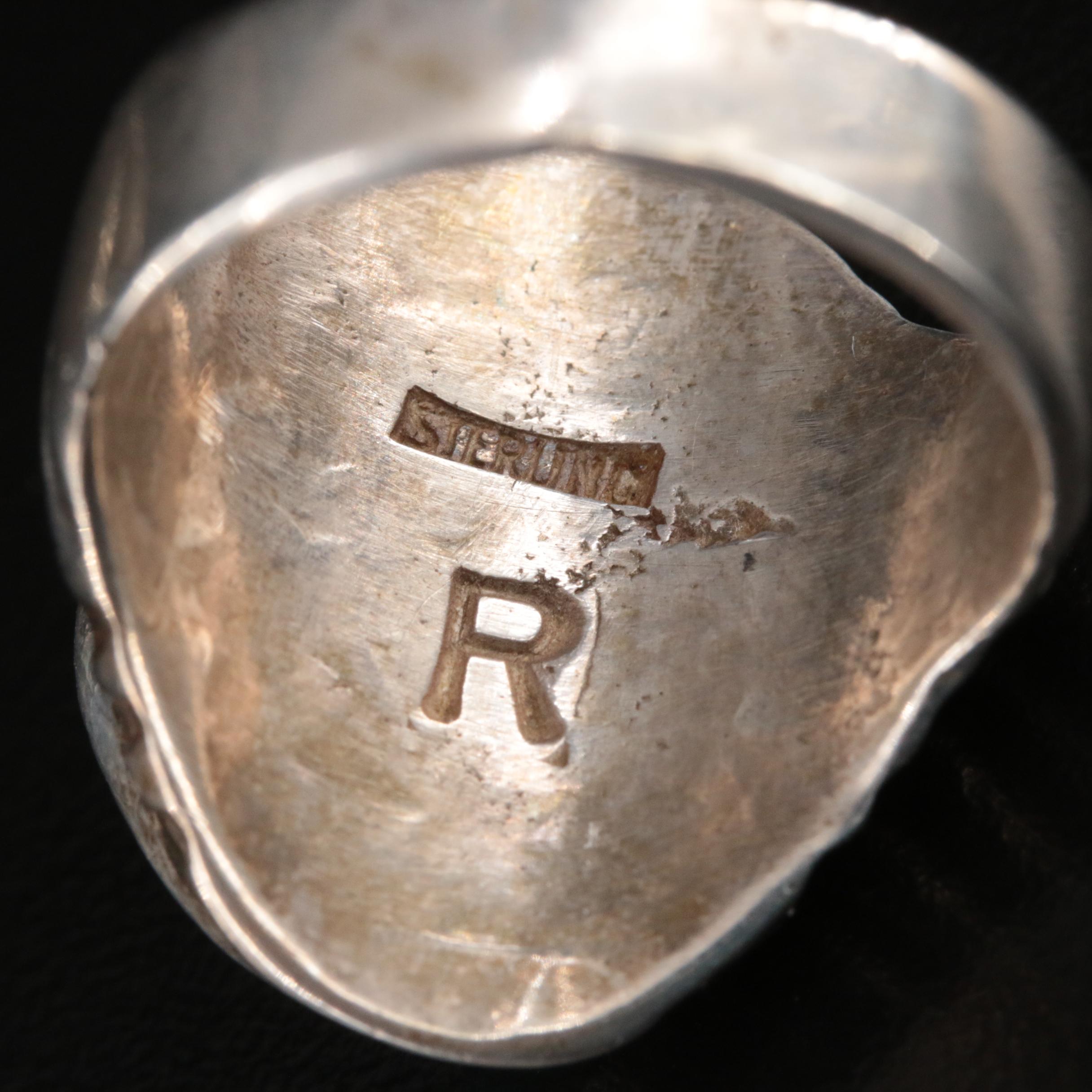 Artisan Signed Included in Southwestern Sterling Turquoise Rings