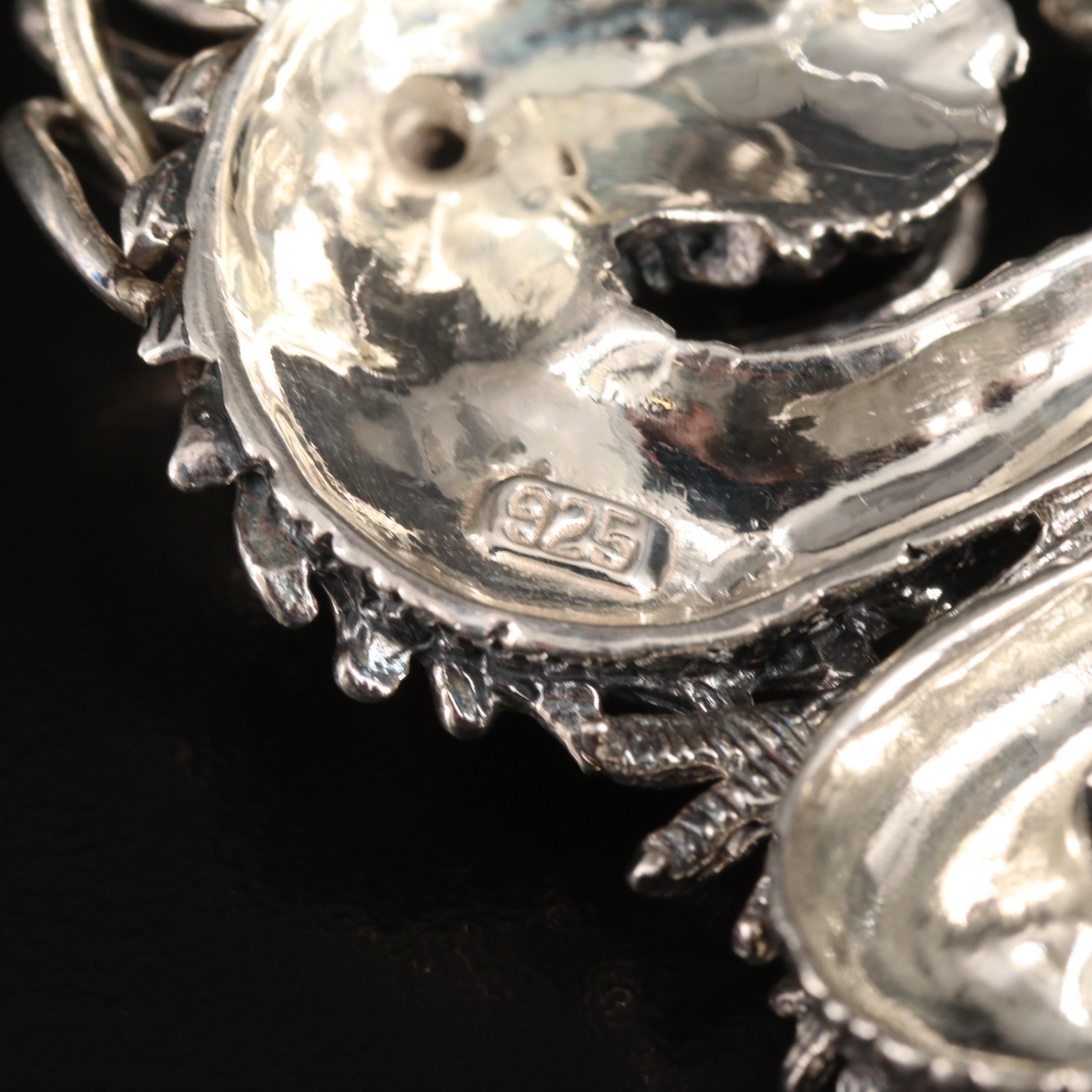 Sterling Garnet Dragon Pendant