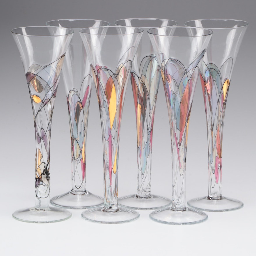 Partylite "Mosaic Calypso" Fluted Glasses