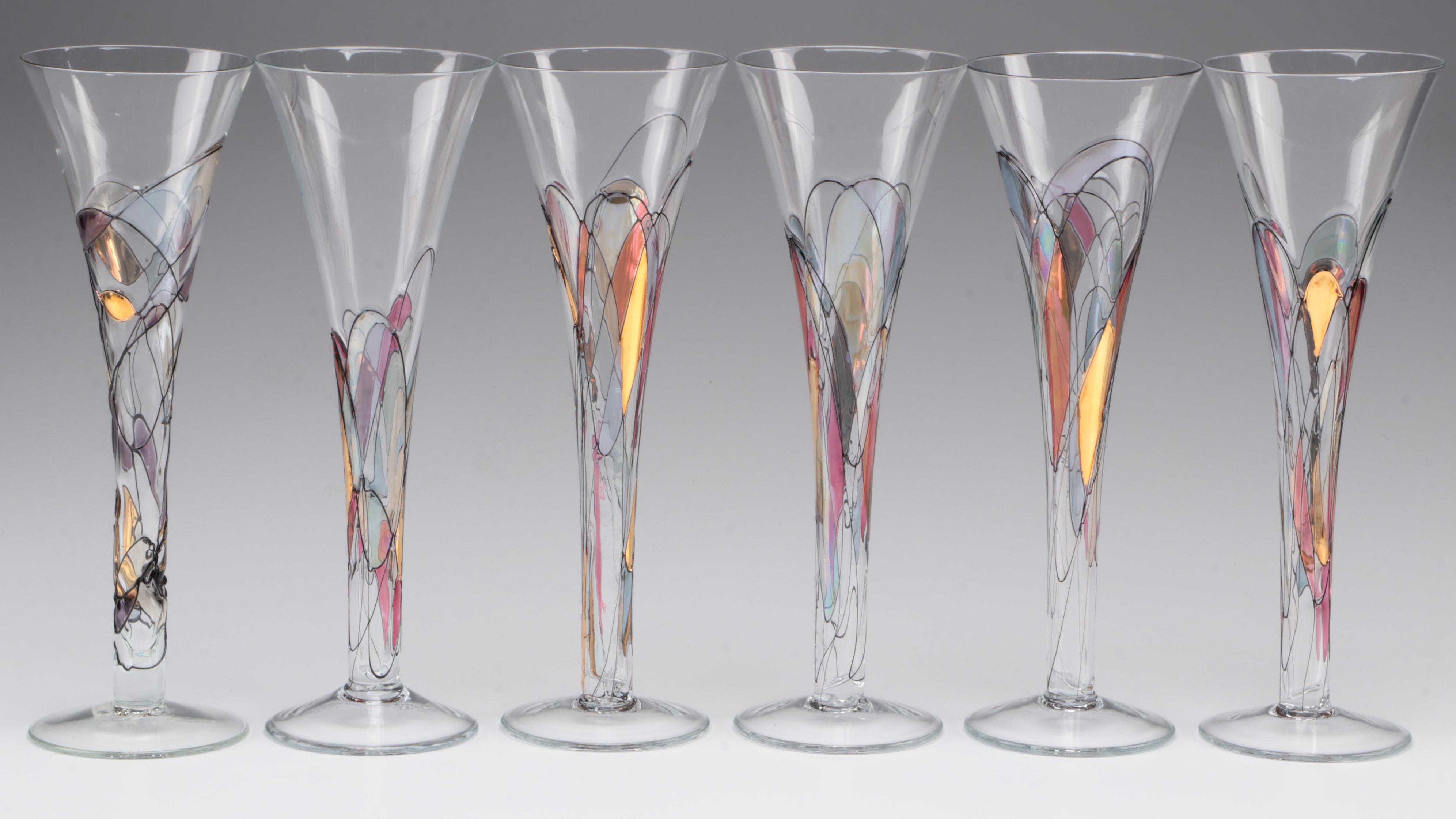 Partylite "Mosaic Calypso" Fluted Glasses