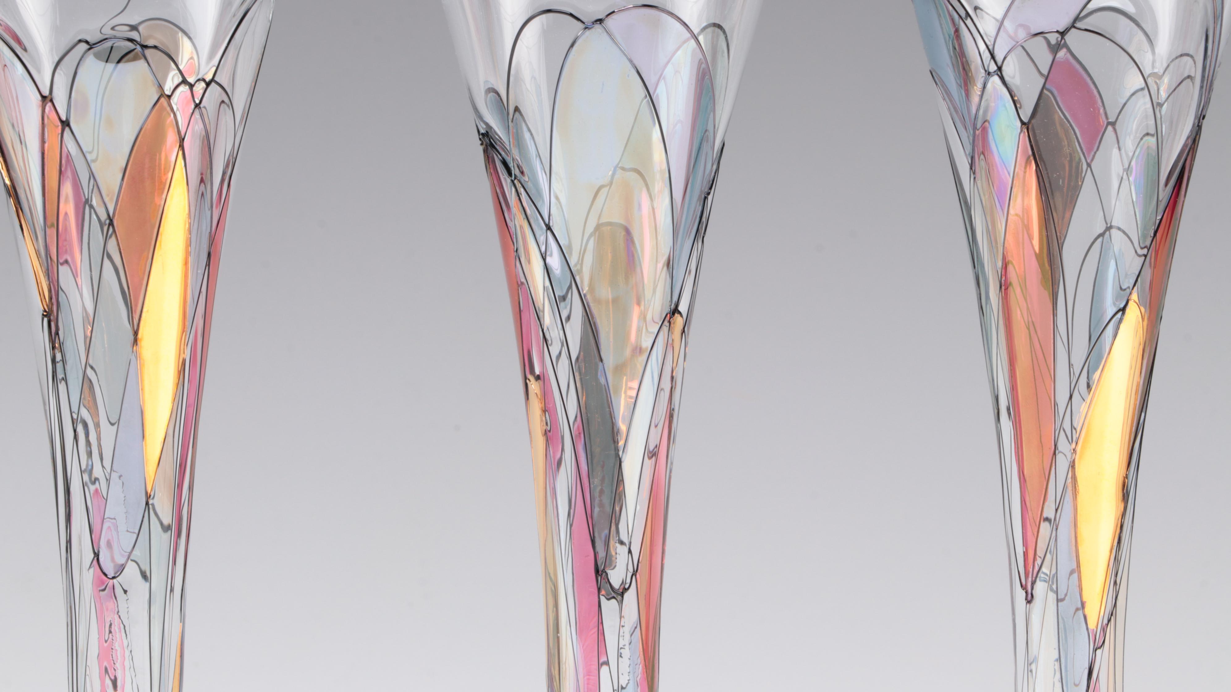 Partylite "Mosaic Calypso" Fluted Glasses