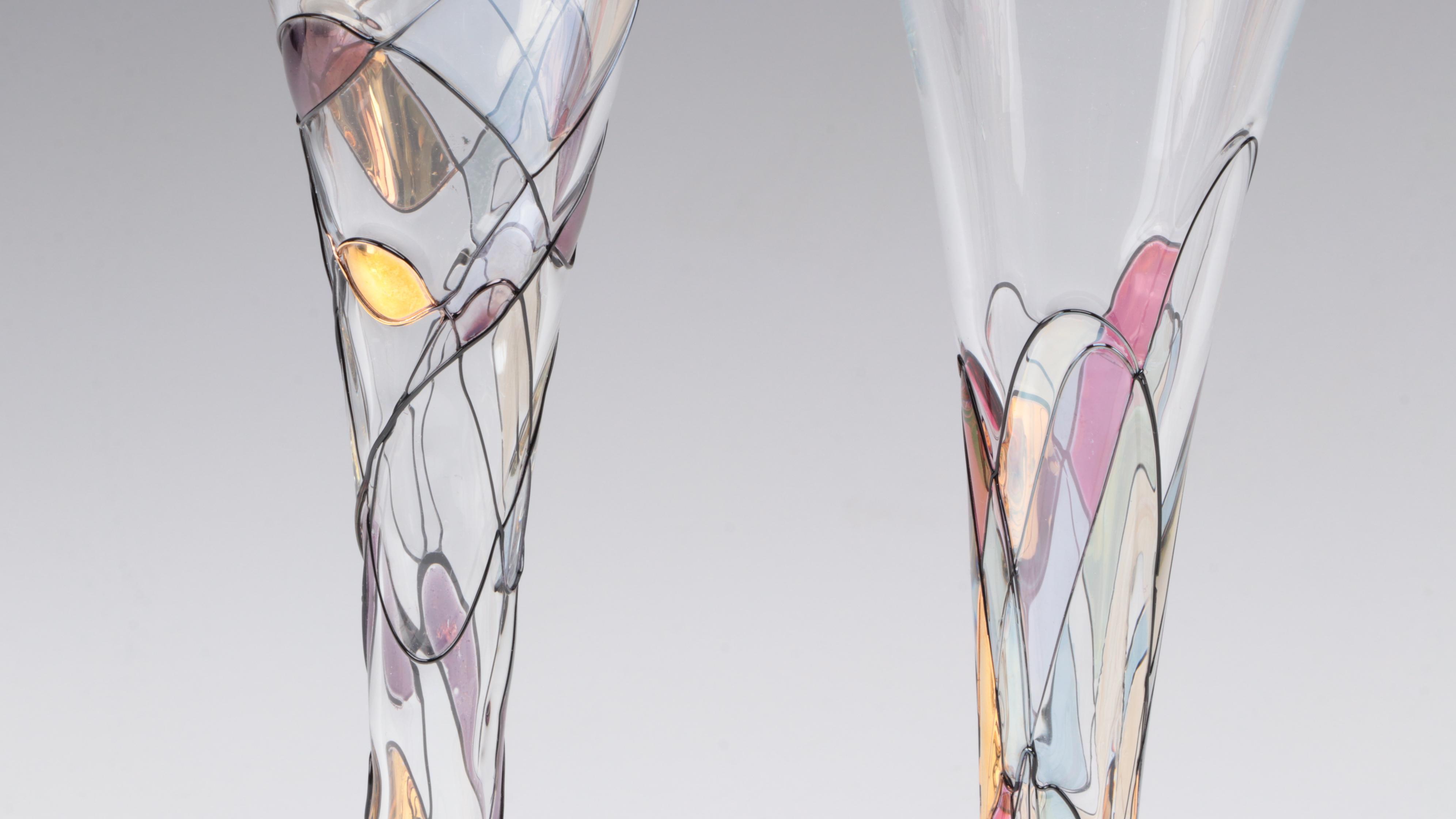 Partylite "Mosaic Calypso" Fluted Glasses