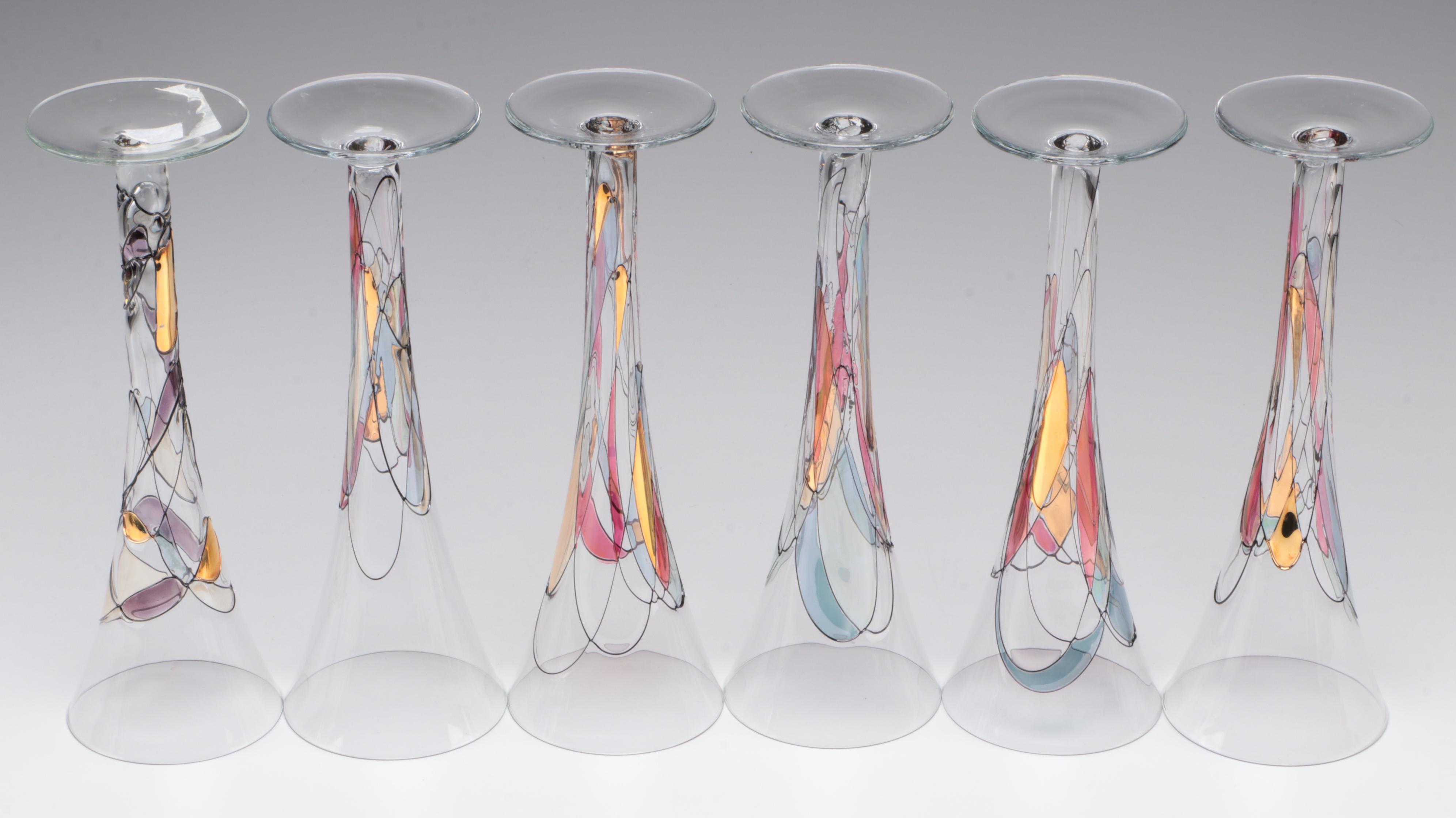 Partylite "Mosaic Calypso" Fluted Glasses