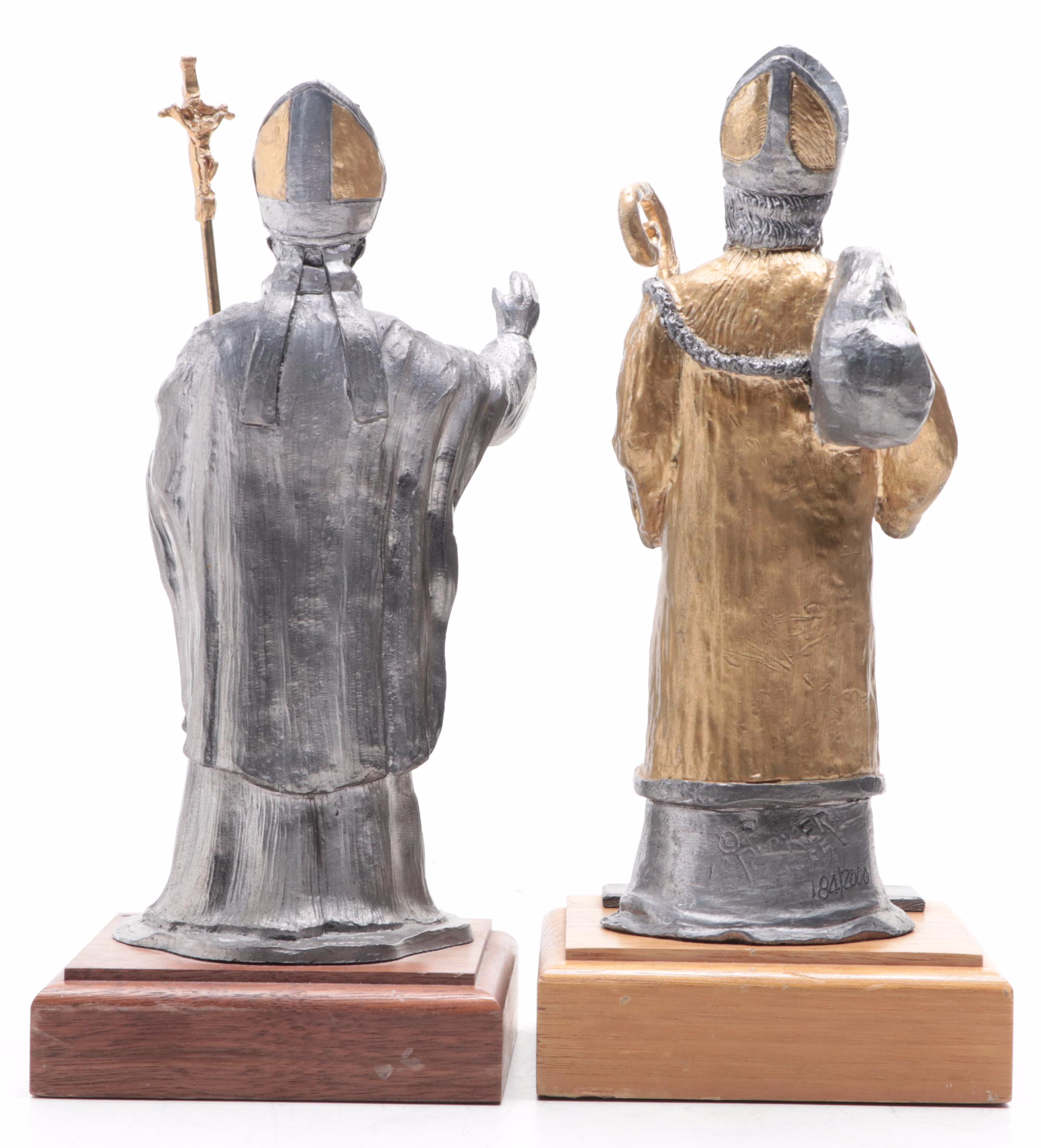 Michael Ricker "St. Nicholas" and  Pope John Paul II "The Blessing" Figurines