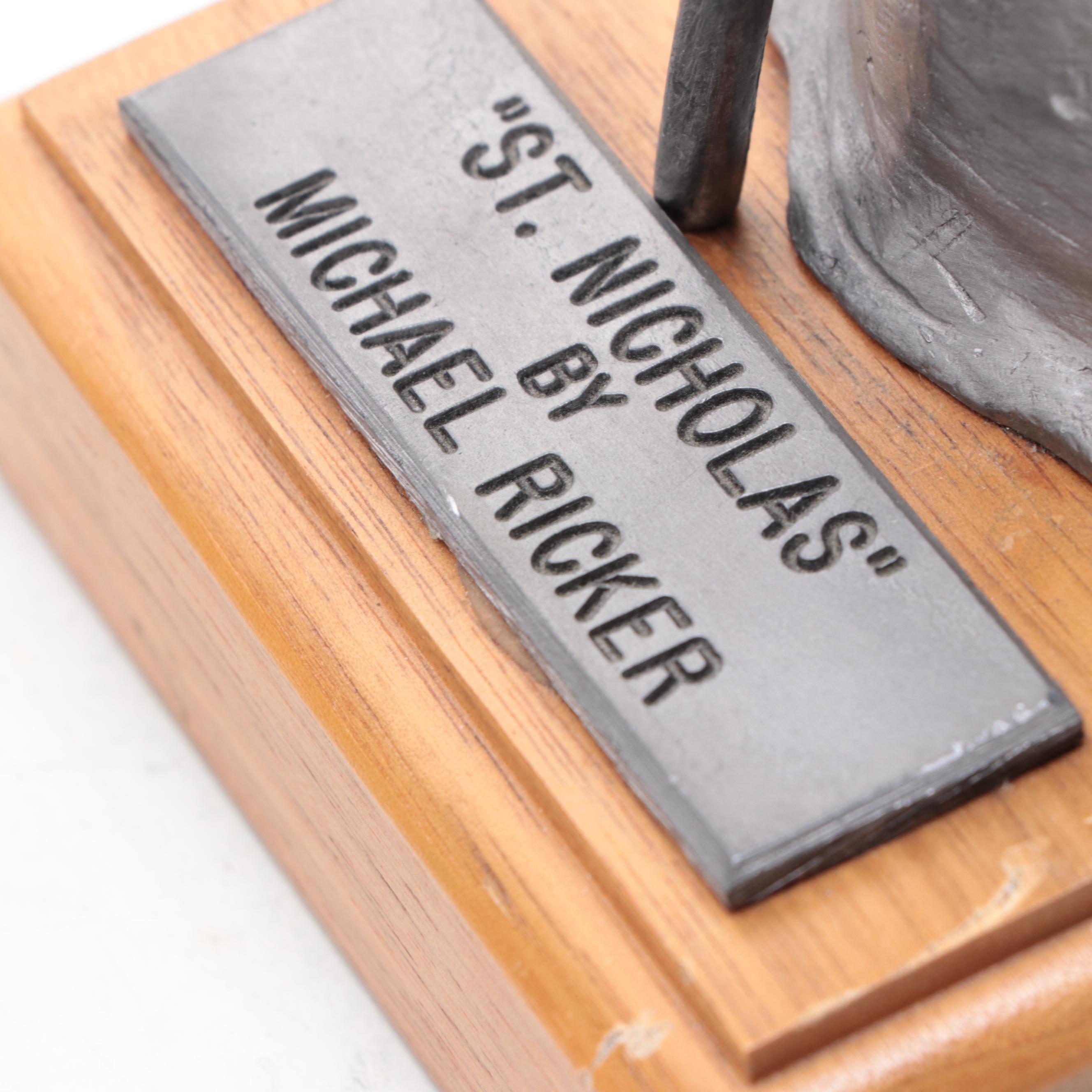 Michael Ricker "St. Nicholas" and  Pope John Paul II "The Blessing" Figurines