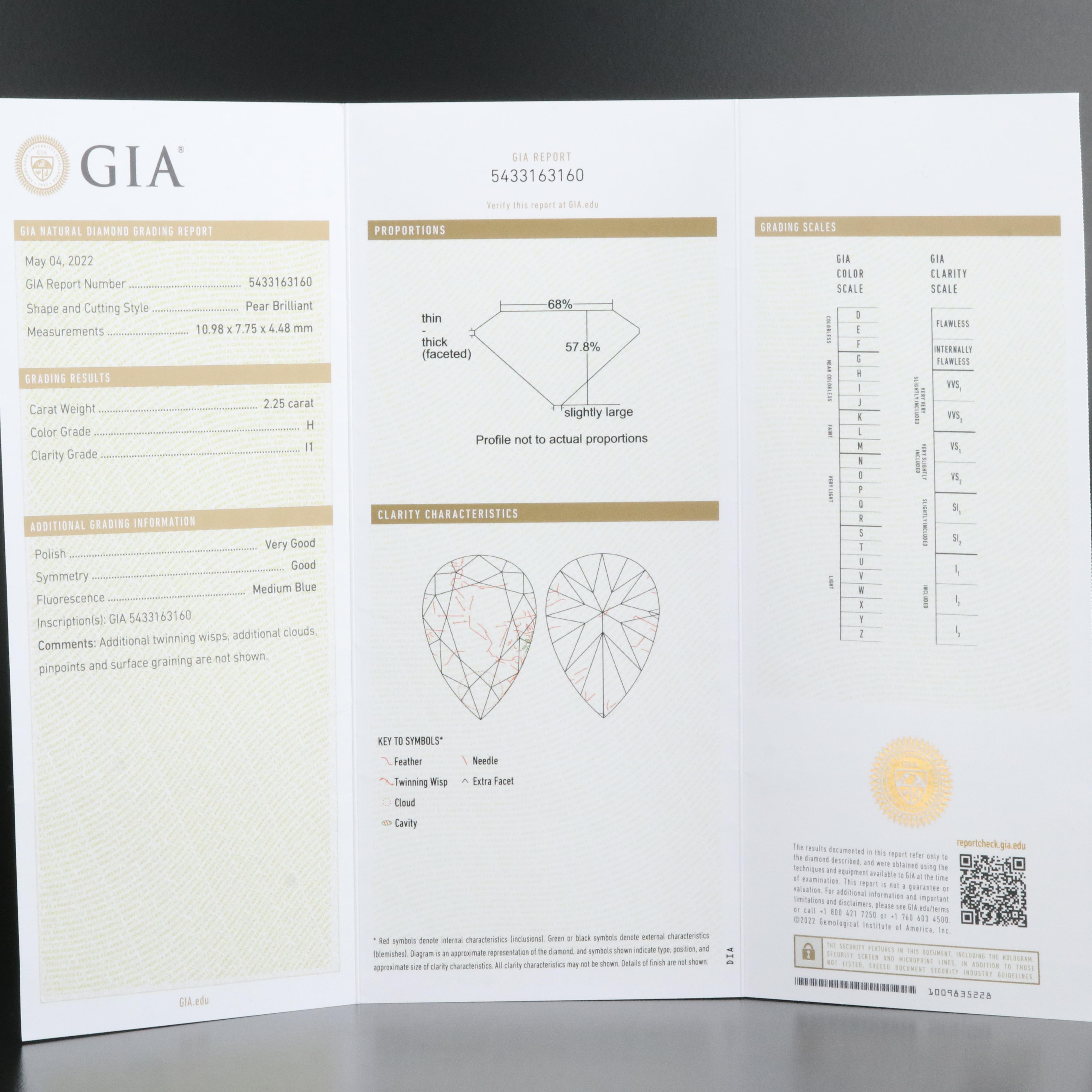 14K 2.84 CTW Diamond Pendant Necklace with GIA Report