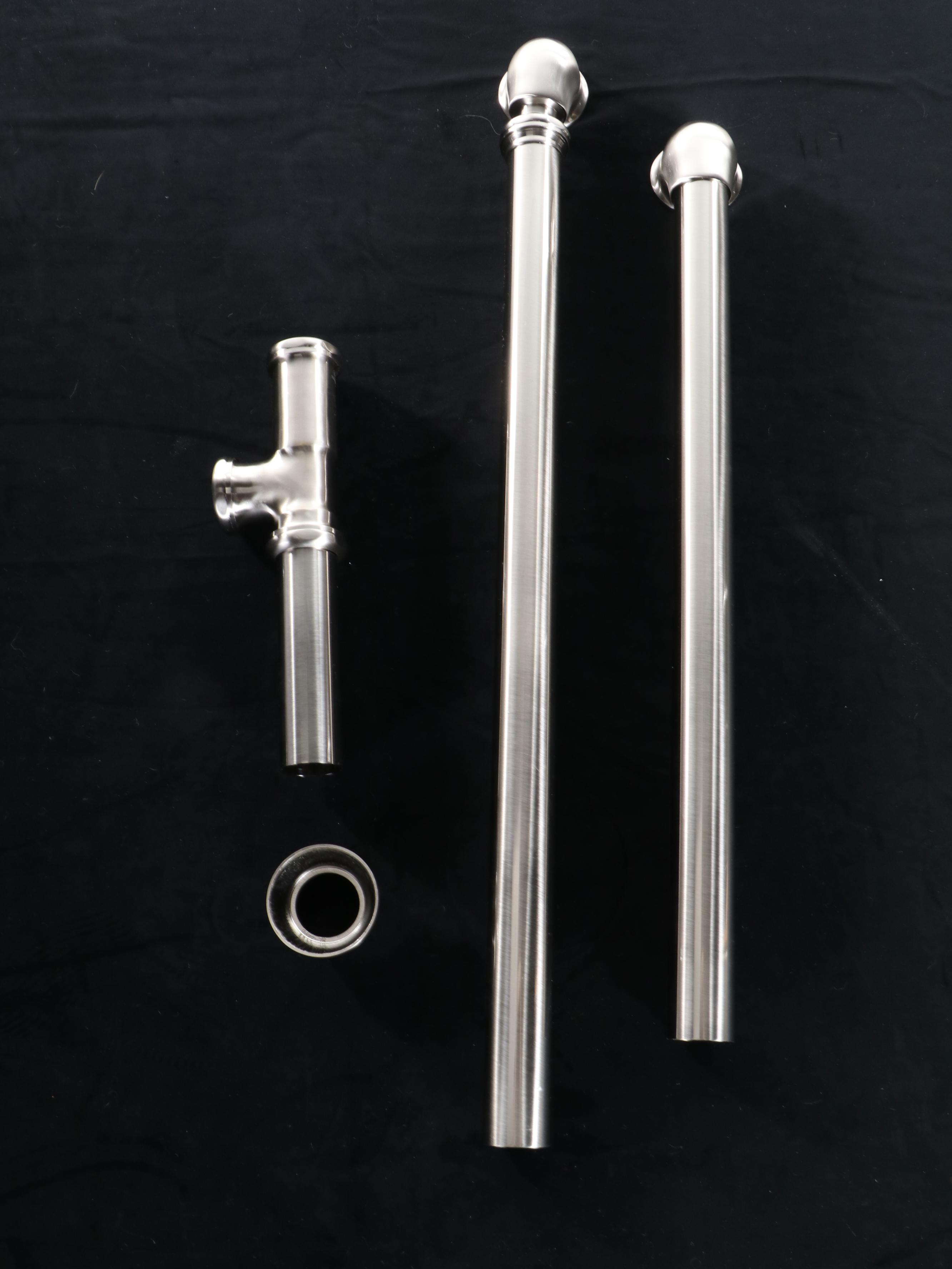 Modernist Chrome Finish Freestanding Tub Faucet and Hand Shower with Drain