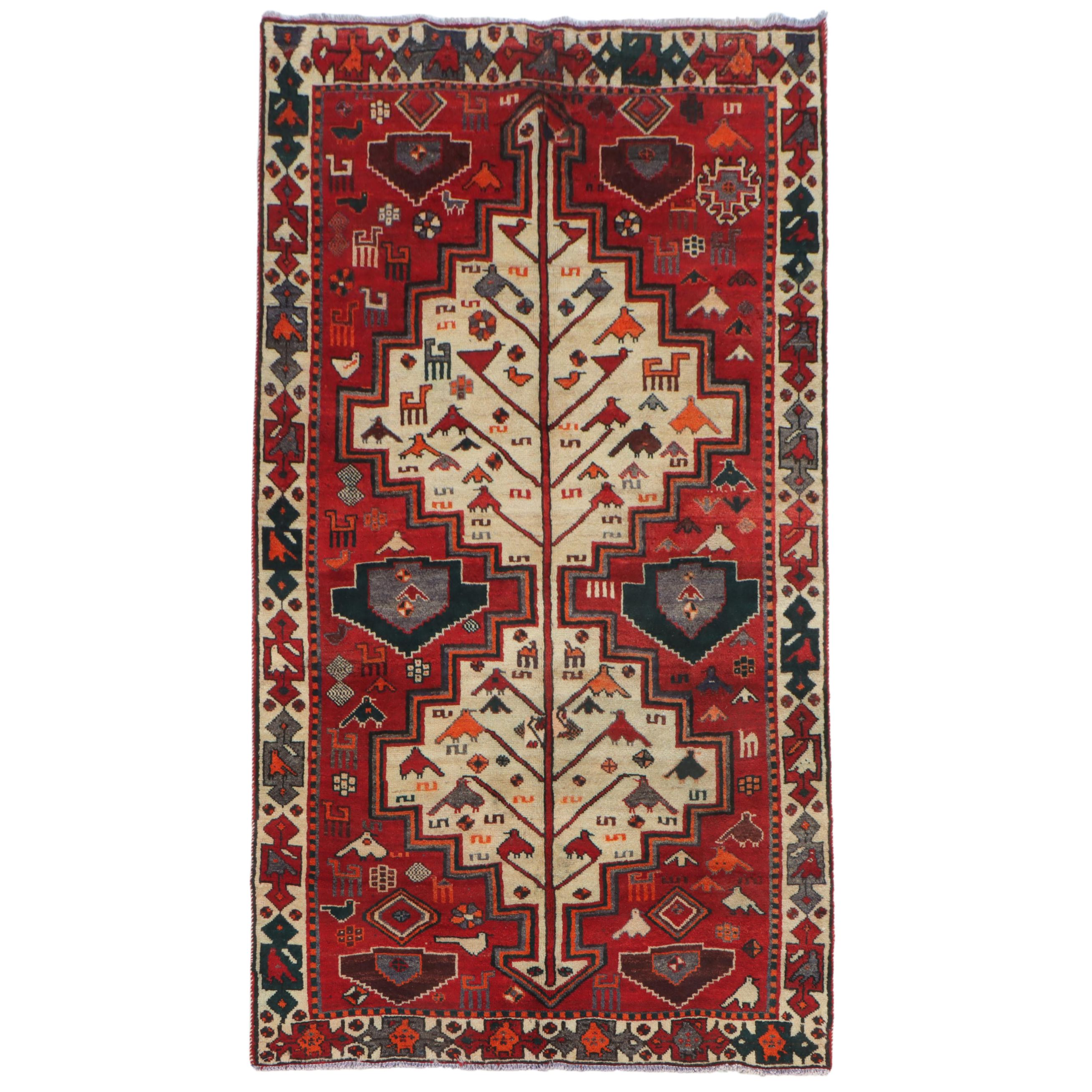 5' x 9'7 Hand-Knotted Persian Kurdish Area Rug