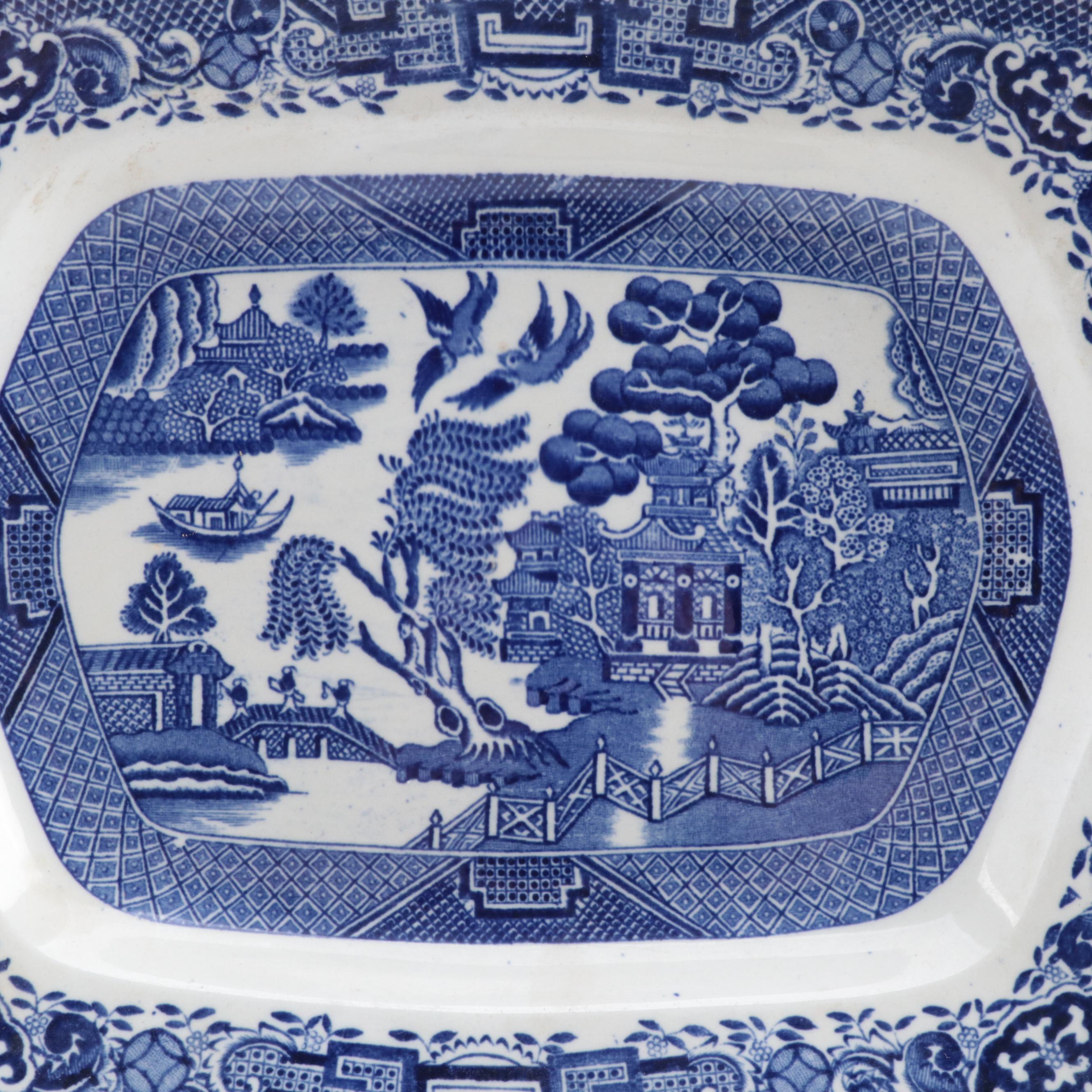 John Steventon & Sons with Other Blue Willow Tableware, Early to Mid-20th C.
