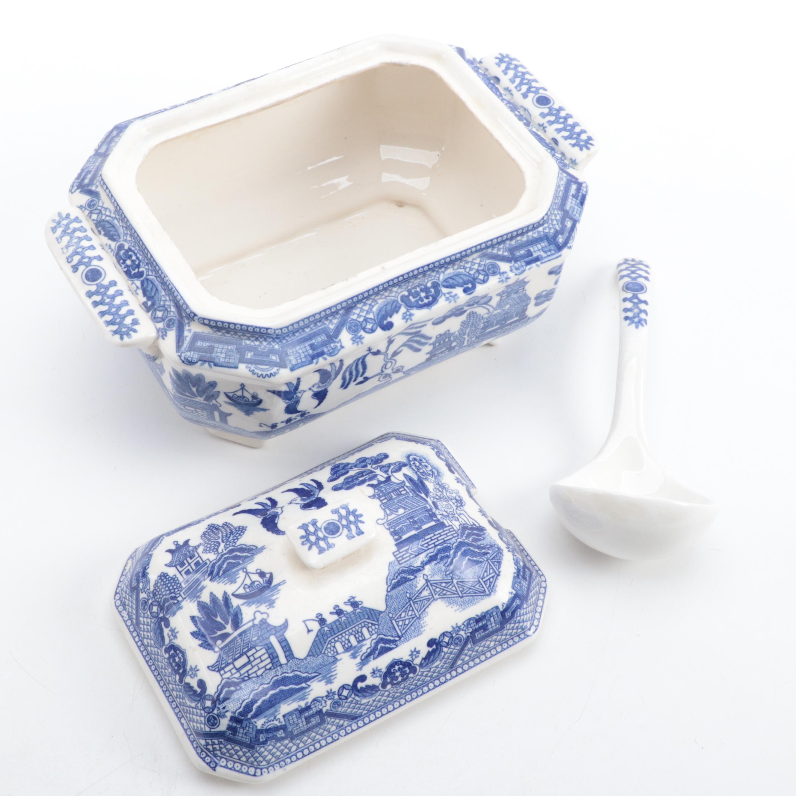 John Steventon & Sons with Other Blue Willow Tableware, Early to Mid-20th C.