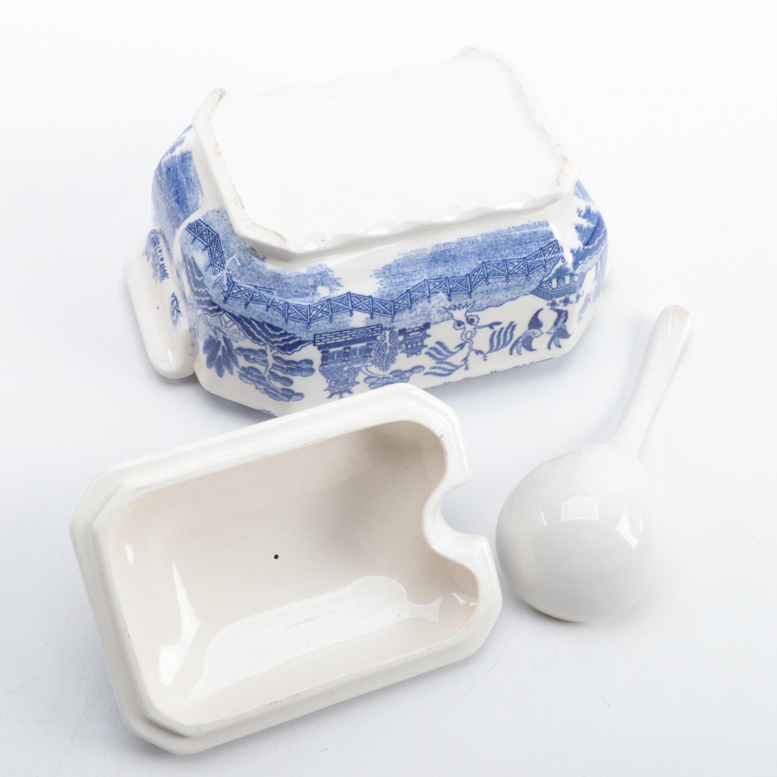 John Steventon & Sons with Other Blue Willow Tableware, Early to Mid-20th C.