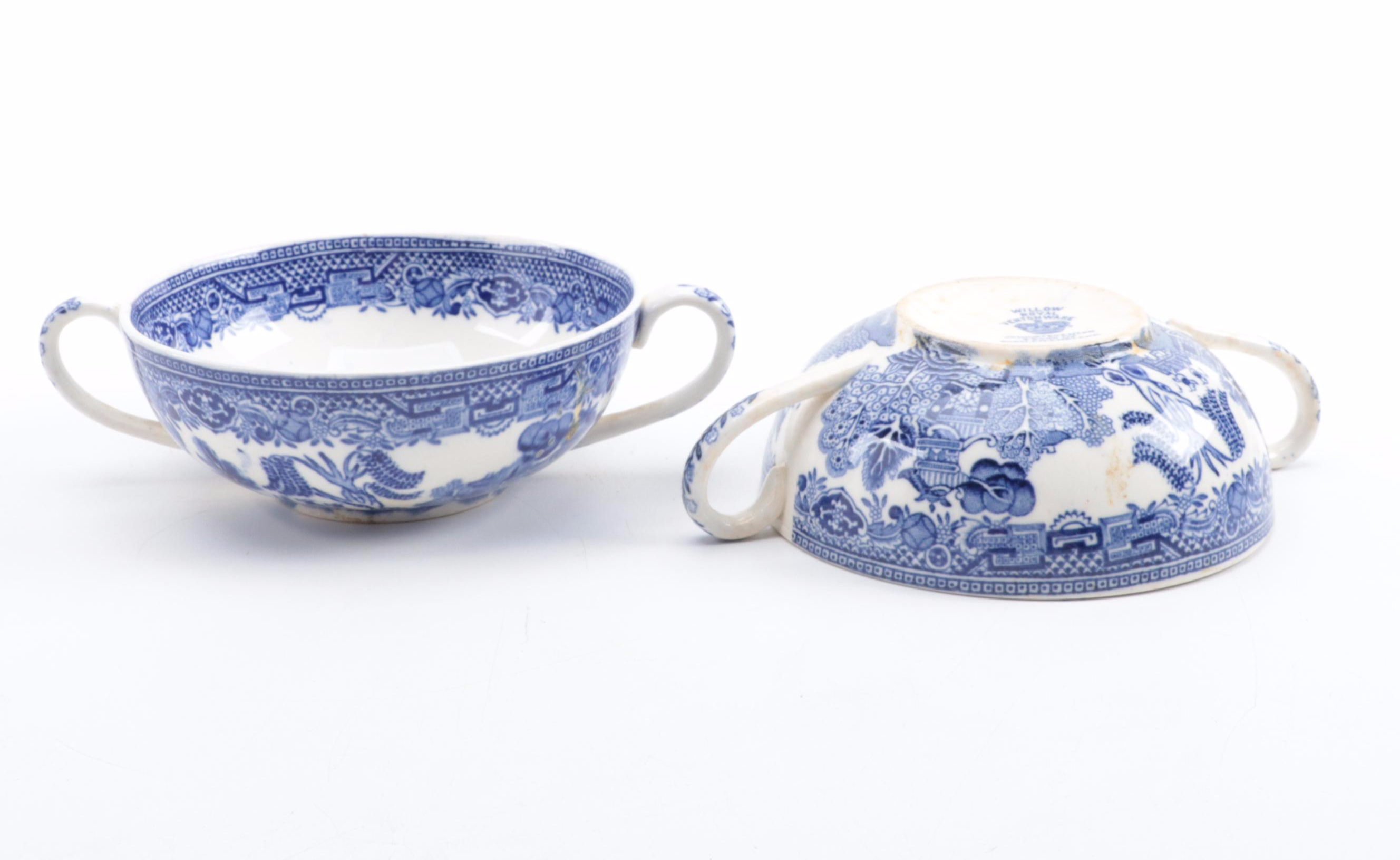 John Steventon & Sons with Other Blue Willow Tableware, Early to Mid-20th C.