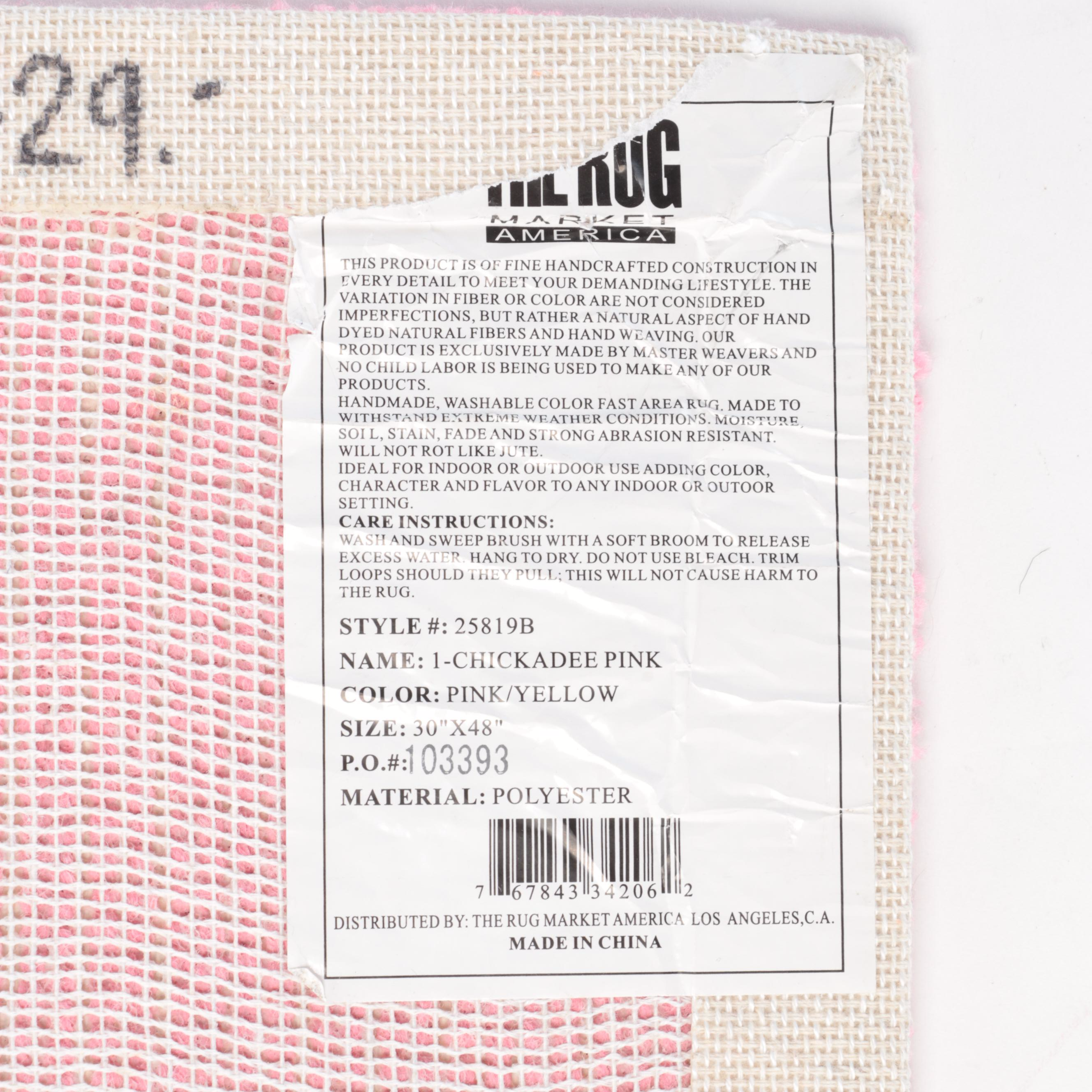 The Rug Market "Chickadee Pink" Handmade Polyester Rug