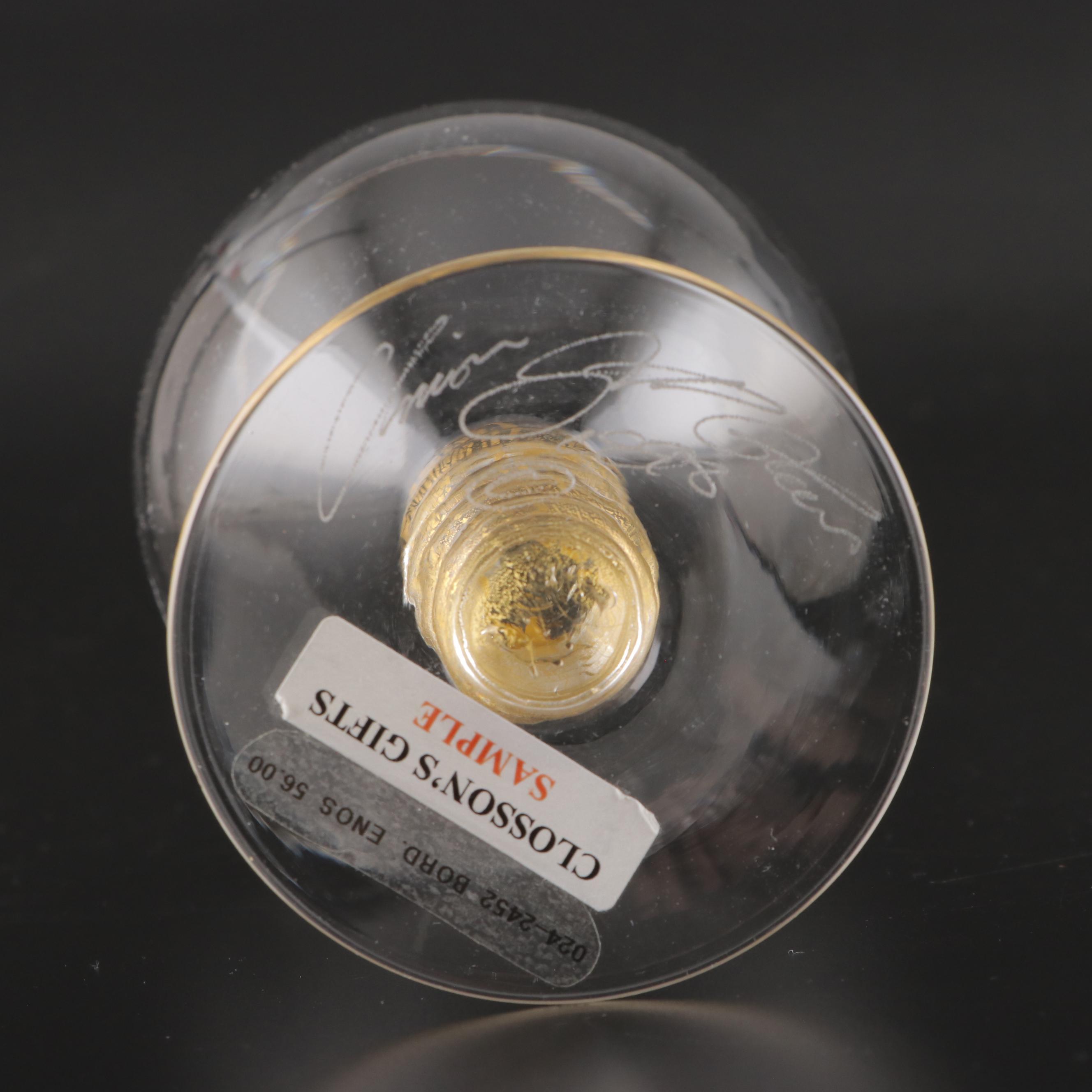 Union Street Glass Toasting Flutes and Gold Stem Goblet